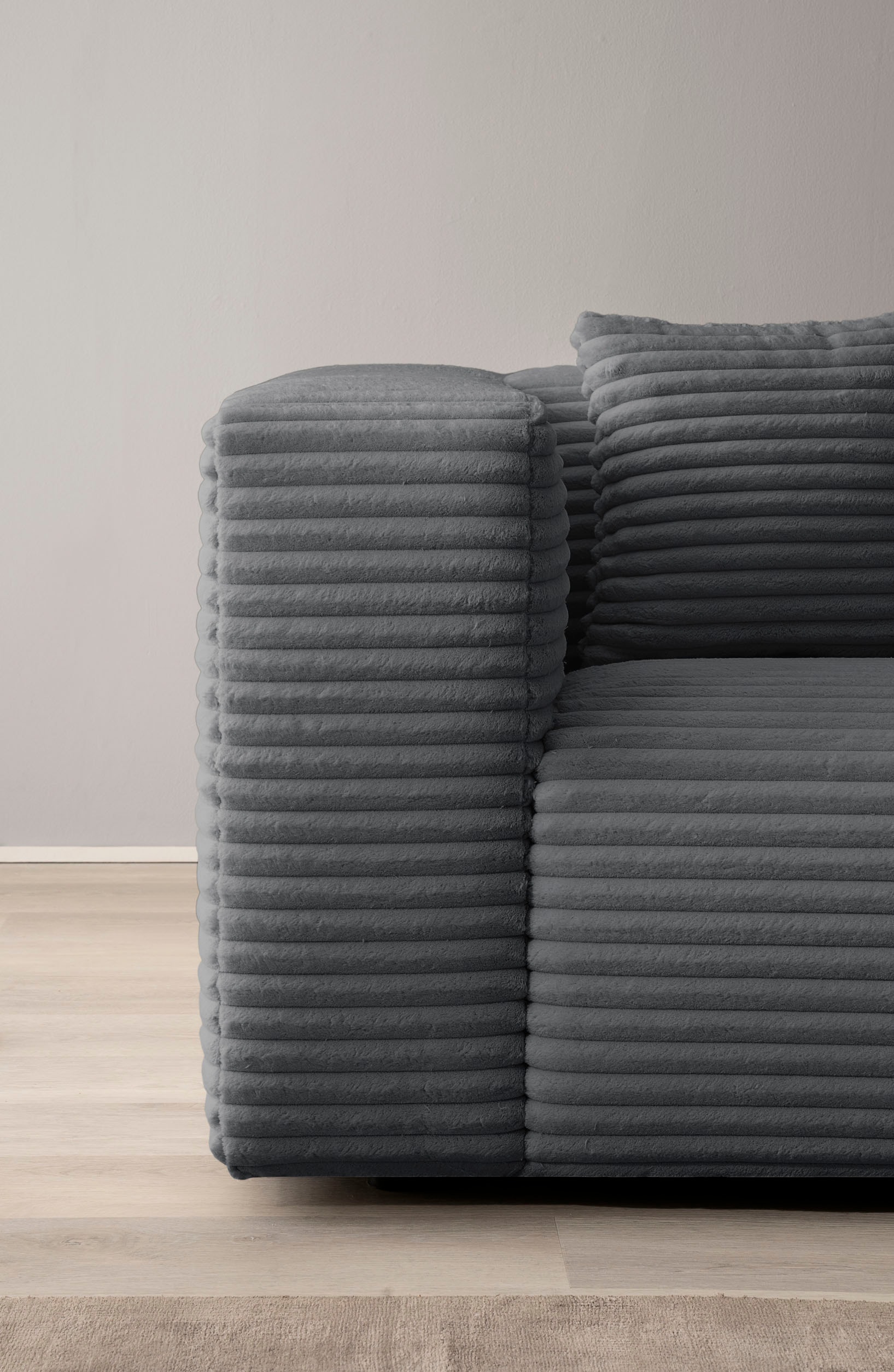 andas Polsterecke »BAKELS, Ecksofa-Set mit Hocker, L-Form mit Schlaffunktion«, Ecksofa-Set (incl. Hocker) im trendigen Megacord