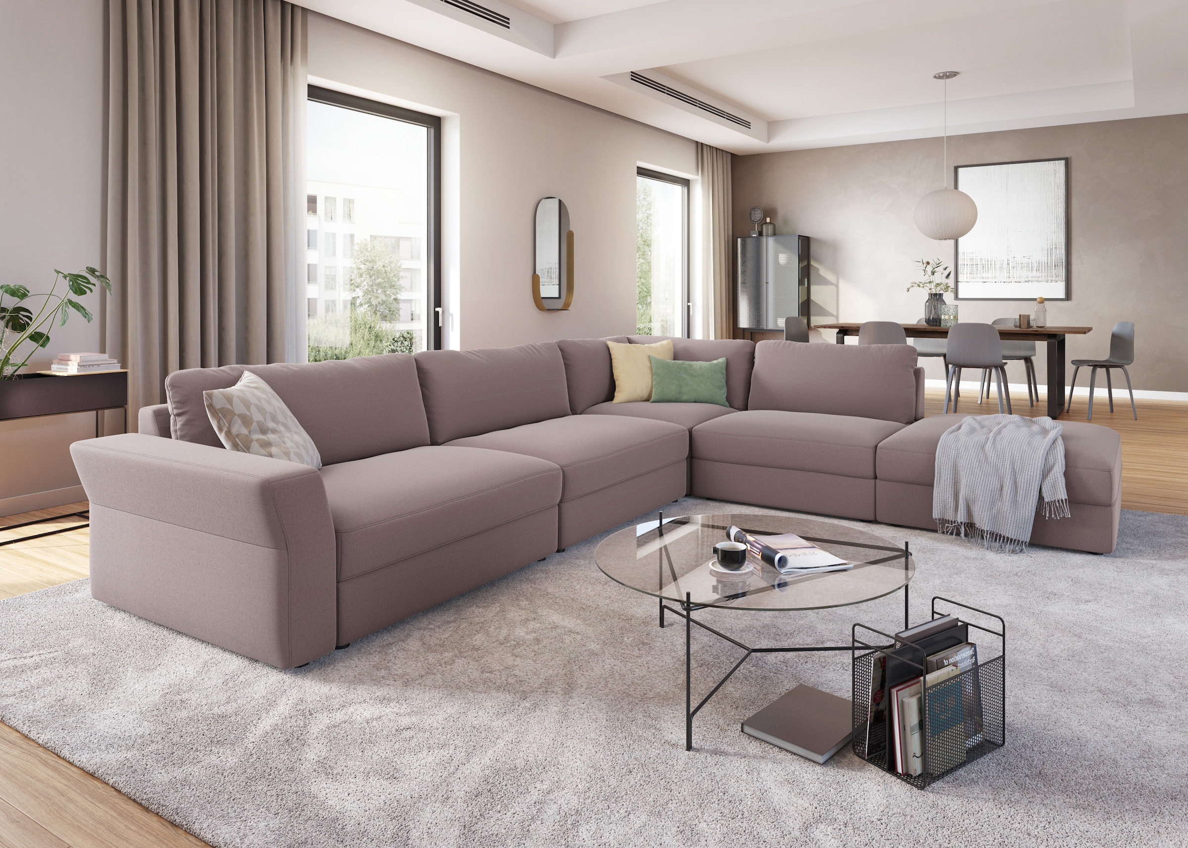 sit&more Canapé d'angle »Cadabra L-Form« Breite 356 cm, mit Sitztiefenverstellung
