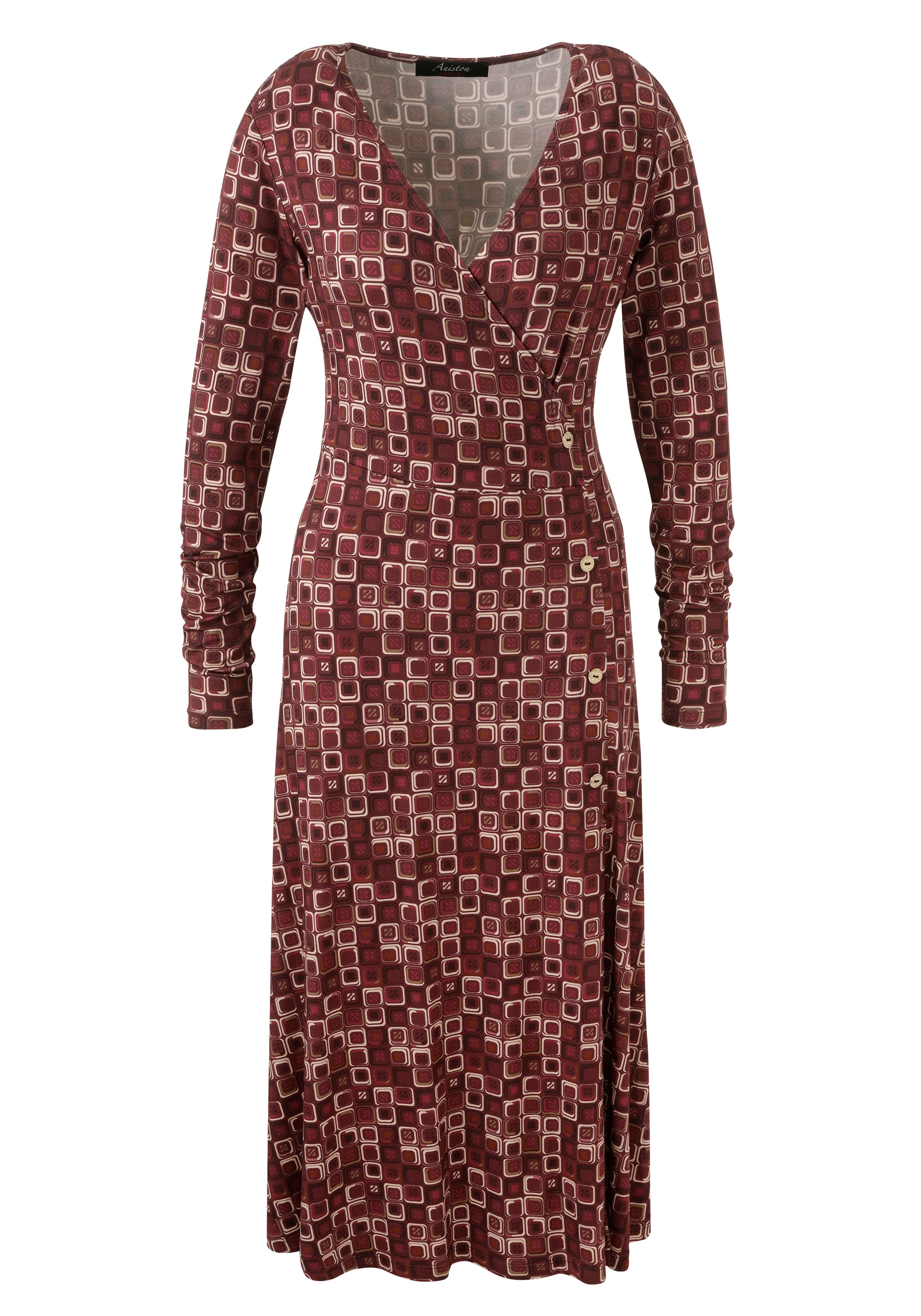 Aniston CASUAL Jerseykleid, mit farbharmonischem Retro-Muster - NEUE KOLLEKTION