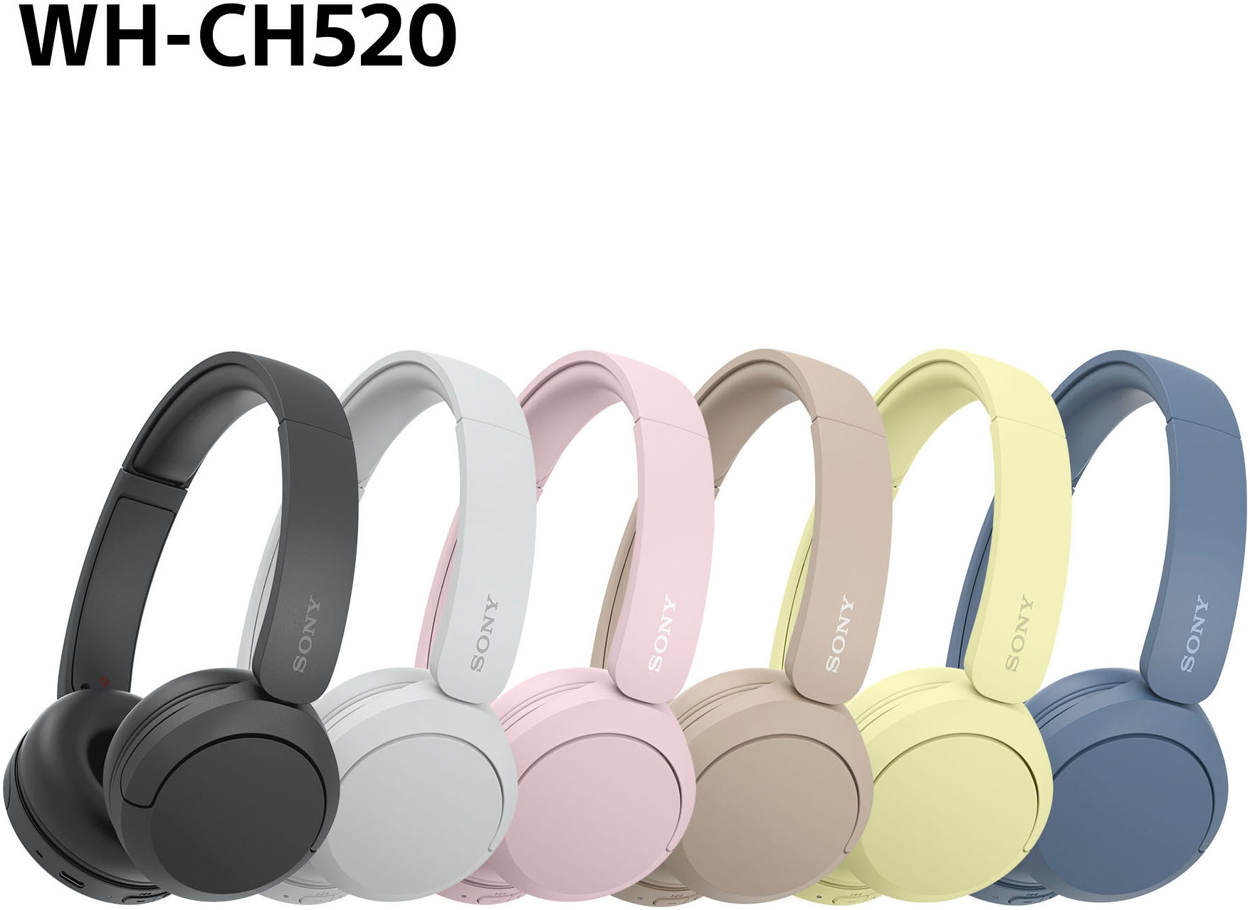 Sony Casque supra-auriculaire »WHCH520« commande vocale | compatible avec Siri | fonction mains libres | réduction du bruit autonomie max. batterie 200 h (veille)