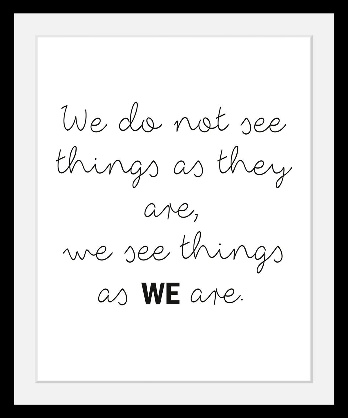 Image of queence Bild "Weisheiten" Motivationsbilder Schriftzug Schwarz-Weiss HD Premium Poster-Druck inkl. Holzrahmen