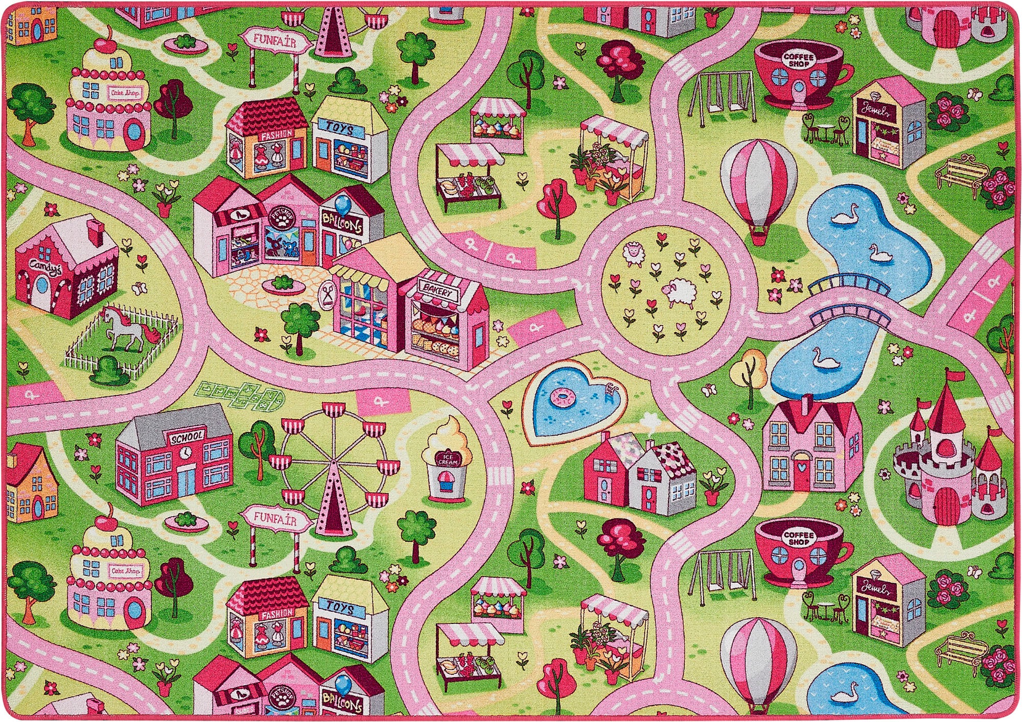 Andiamo Kinderteppich »Strasse Lagerräumung«, rechteckig, 5 mm Höhe, Strassen-Spiel-Teppich, Sonderposten, für Mädchen & Jungen