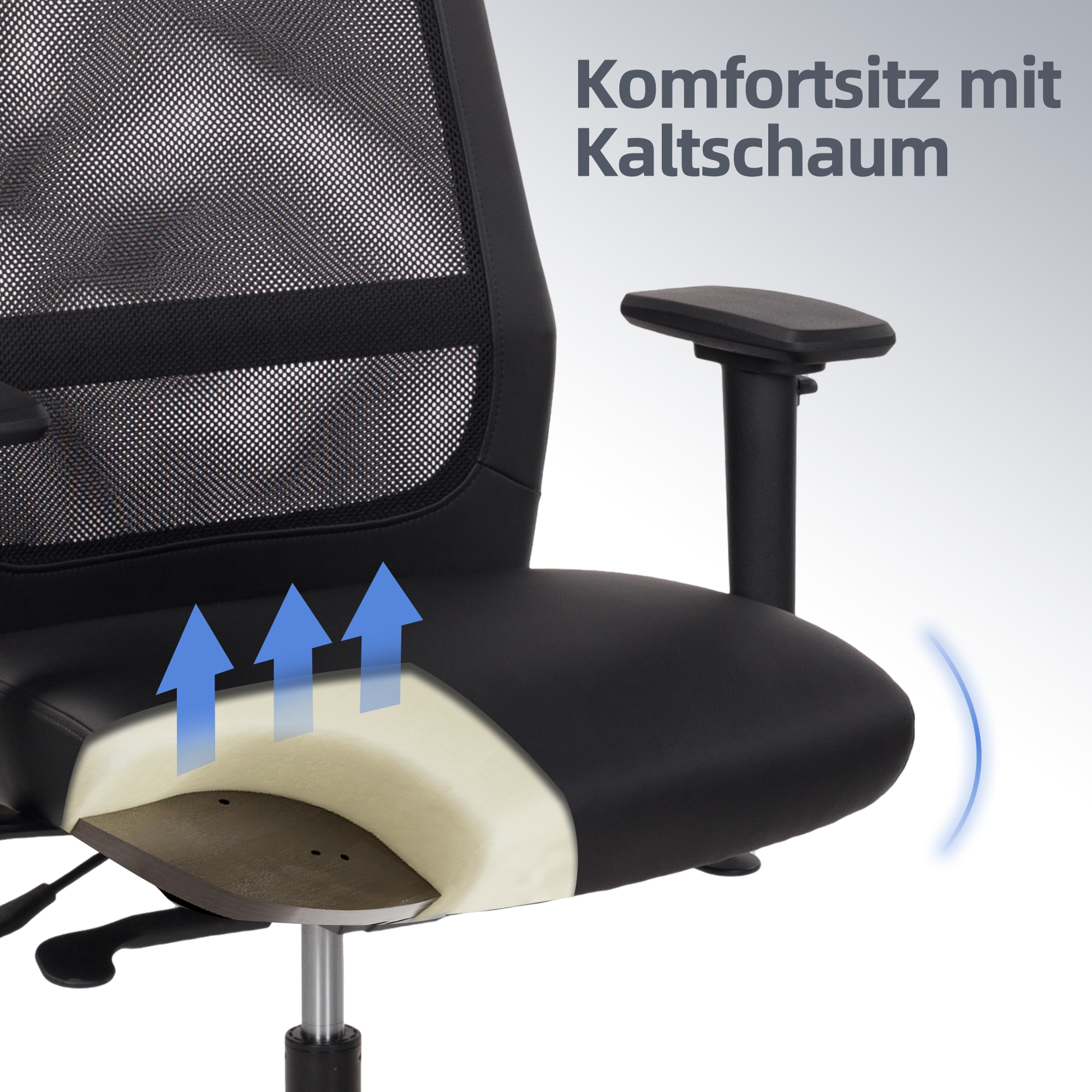 Duo Collection Schreibtischstuhl »SERRIA« () 1 Stk.3-D Armlehnen, Sitztiefen- und höhenverstellung, Nackenkissen