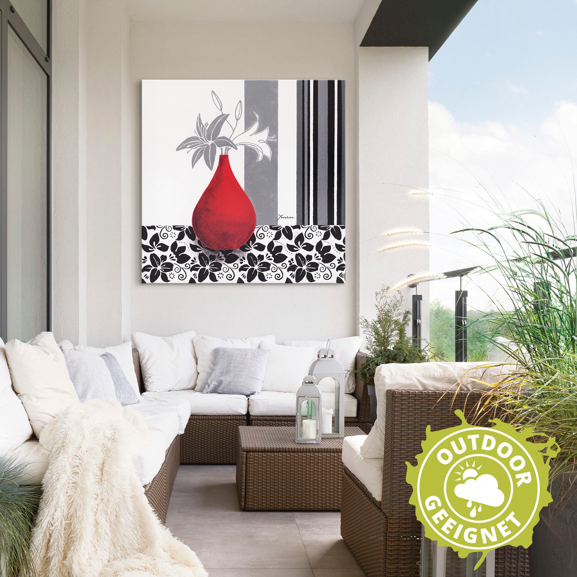 Artland Wandbild »Blumenmuster«, Vasen & Töpfe, (1 St.), als Alubild, Outdoorbild, Poster in verschied. Grössen