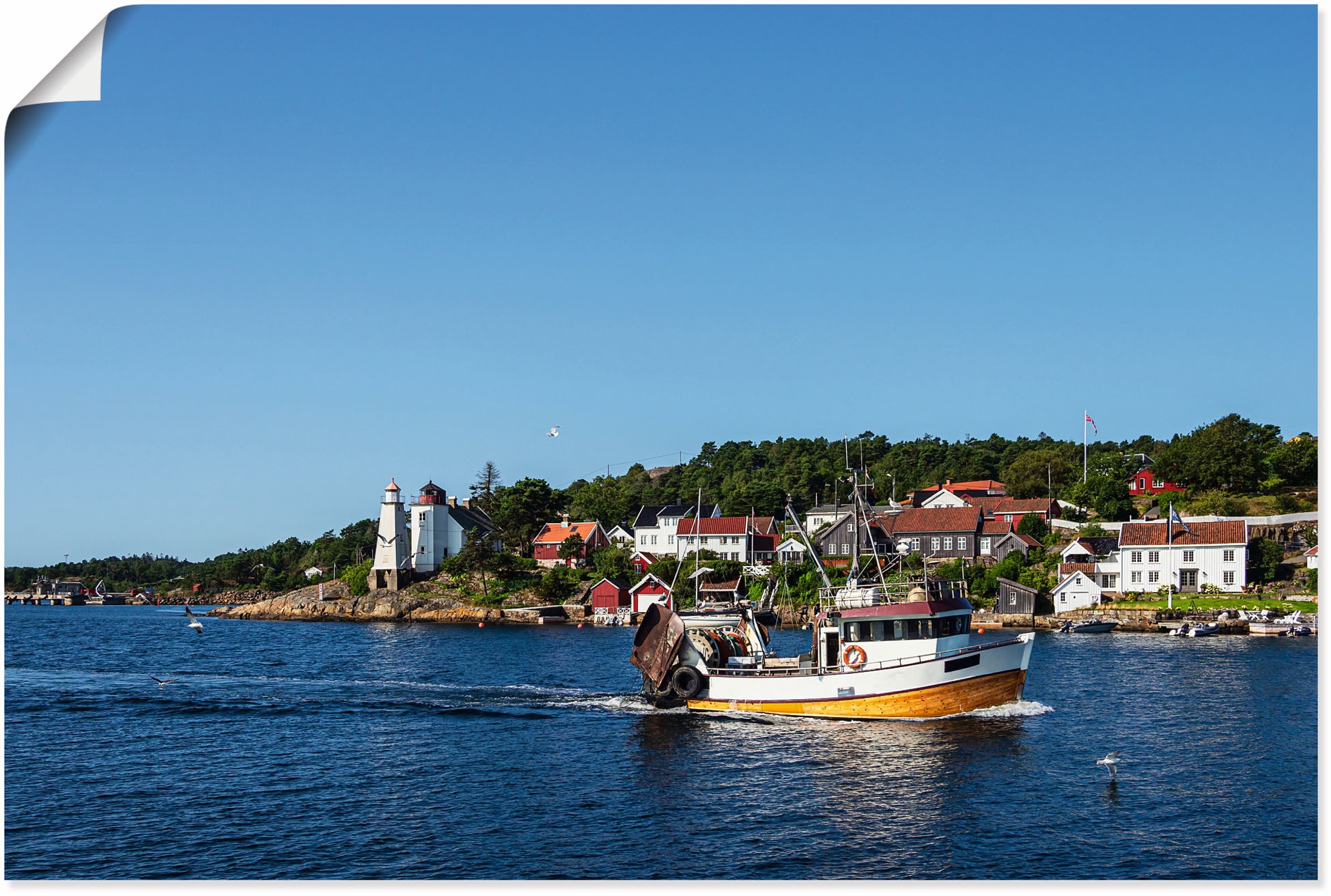 Image of Artland Wandbild »Fischkutter und Schäreninsel«, Küstenbilder, (1 St.), in vielen Grössen & Produktarten - Alubild / Outdoorbild für den Aussenbereich, Leinwandbild, Poster, Wandaufkleber / Wandtattoo auch für Badezimmer geeignet bei Ackermann Versand Sch