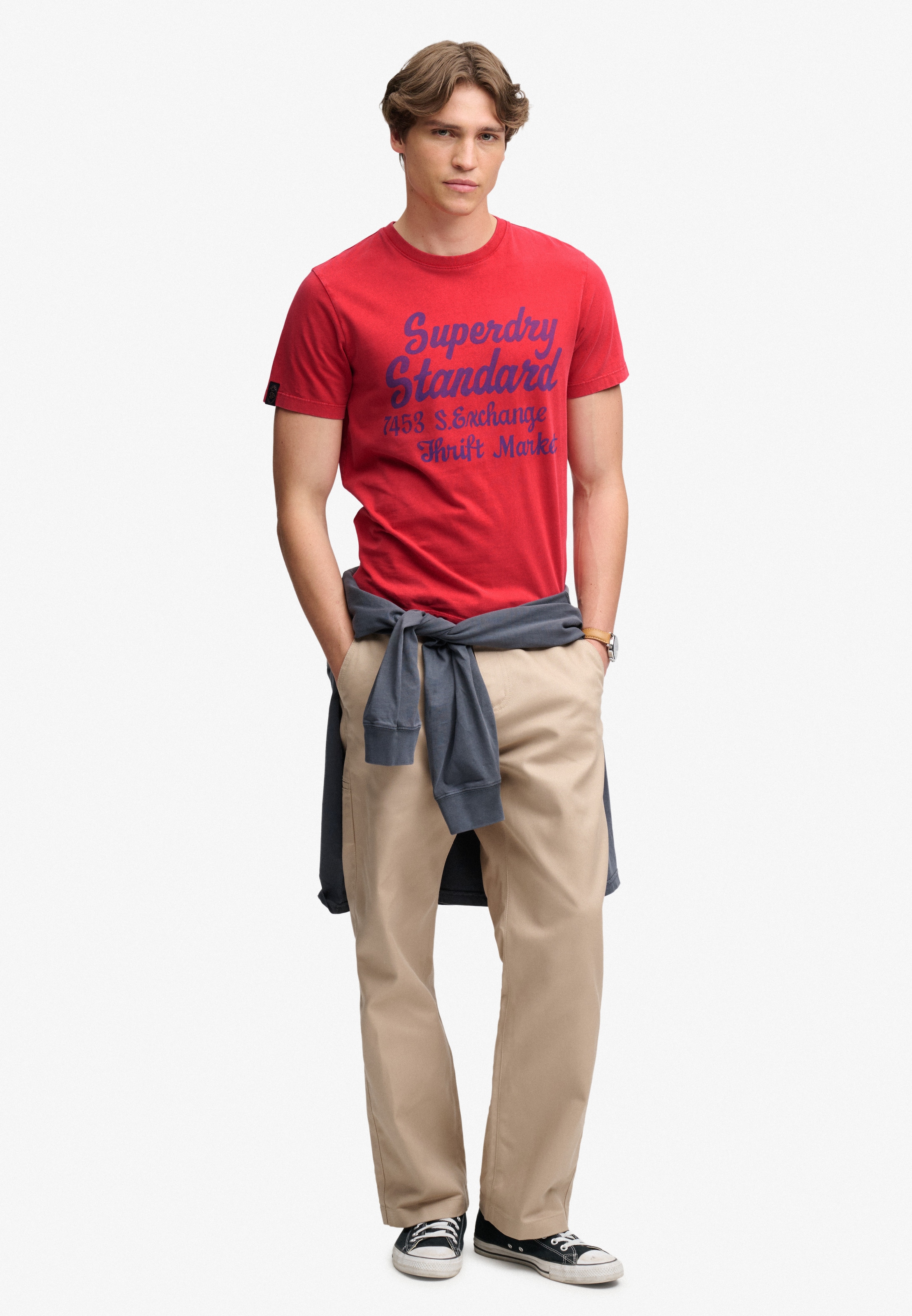 Superdry Rundhalsshirt »VINTAGE SCRIPT TEE« Baumwolle, relaxed fit