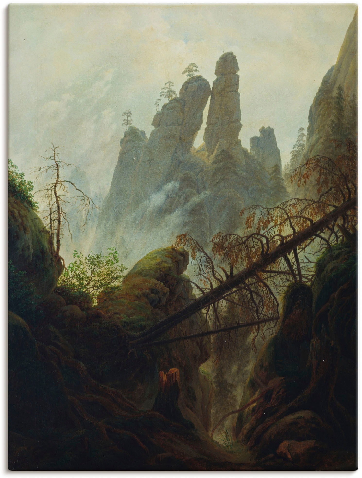 Image of Artland Wandbild »Felsenschlucht. 1822/23«, Felsen, (1 St.), in vielen Grössen & Produktarten - Alubild / Outdoorbild für den Aussenbereich, Leinwandbild, Poster, Wandaufkleber / Wandtattoo auch für Badezimmer geeignet bei Ackermann Versand Schweiz