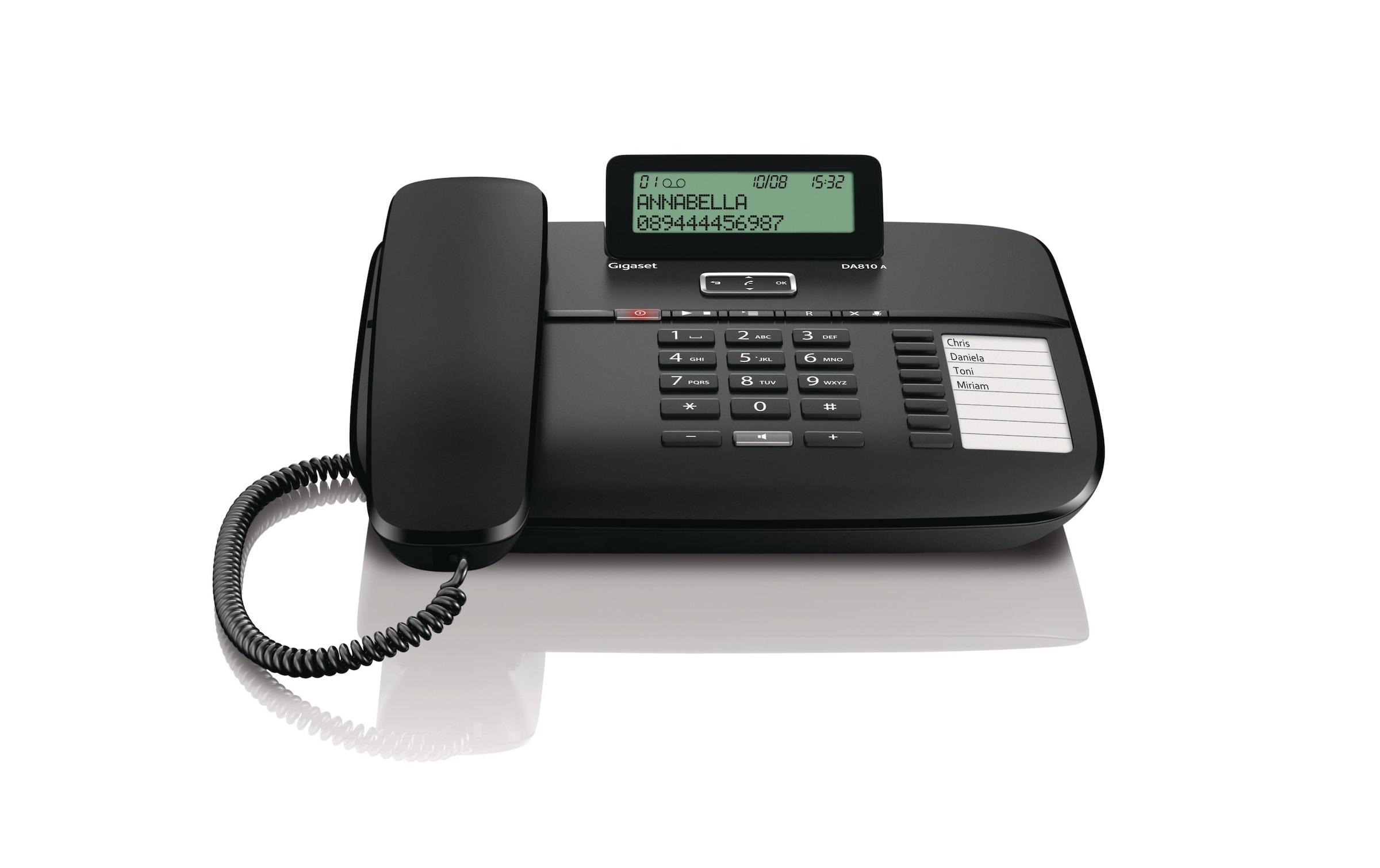 Gigaset Kabelgebundenes Telefon »DA810A Schwarz«, (Mobilteile: 1)