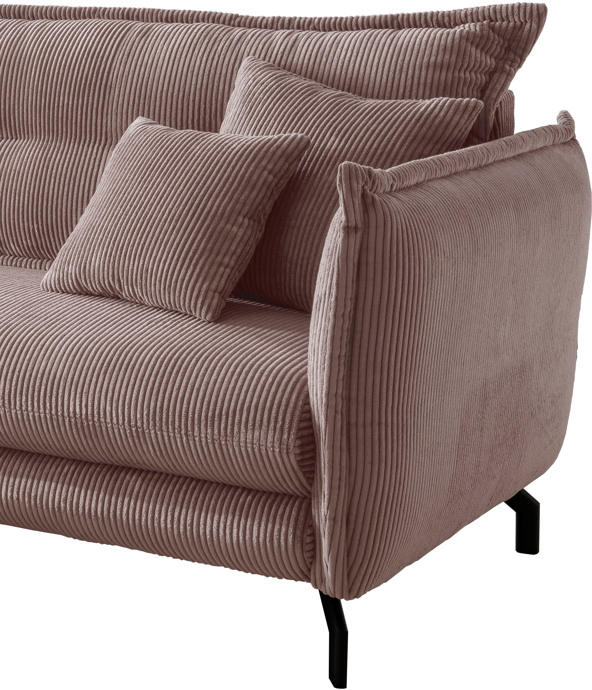 Home affaire Ecksofa »Lazio modern und bequem, schmale Armlehnen, tolle Detailverarbeitung« zwei verschiedene Fussfarben wählbar