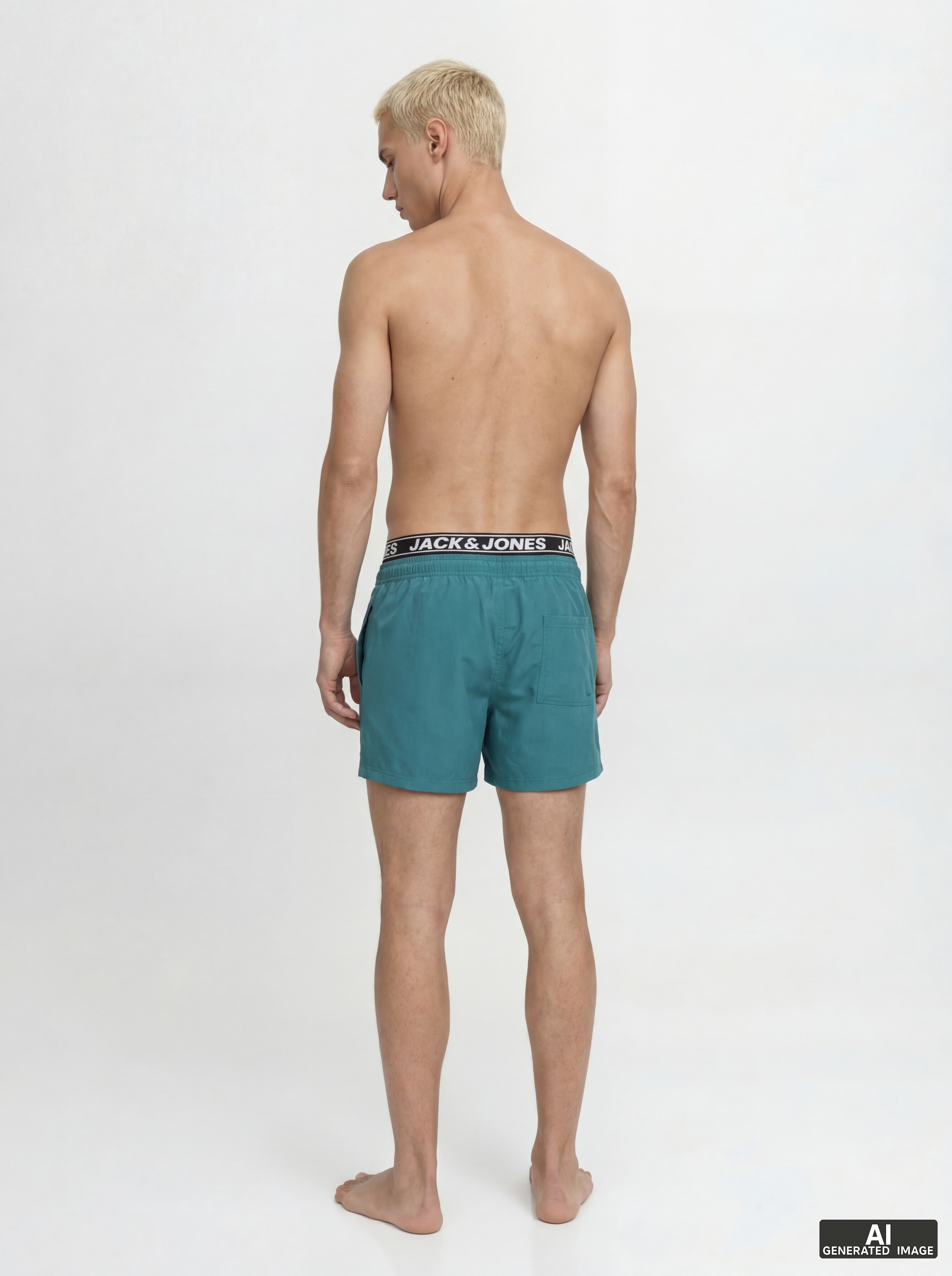 Jack & Jones Badeshorts »JPSTMAUI SURF DOUBLE WB SWIM SHORTS« Kunstfaser, Elastisches Taillenbund, Logo-Detail