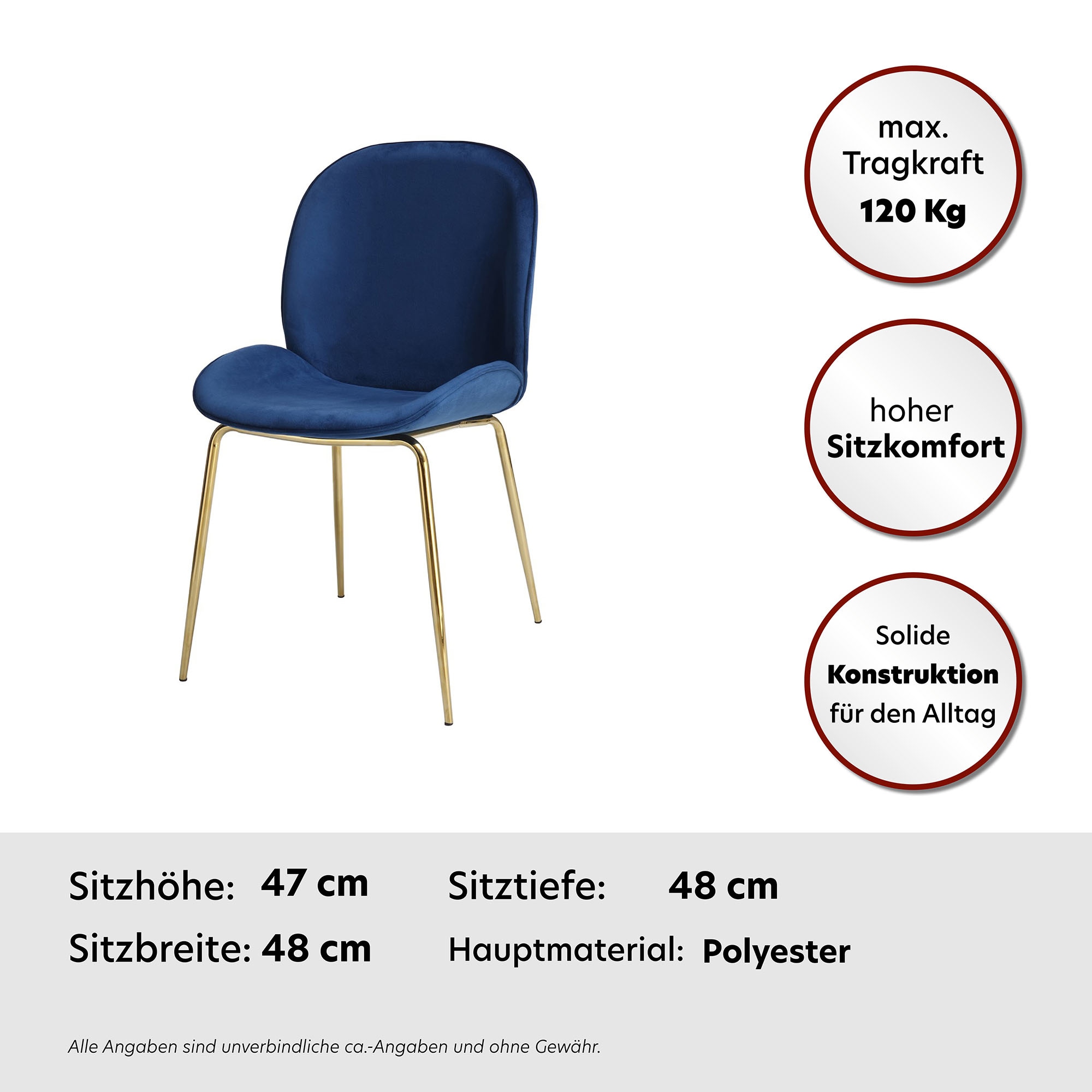 Kayoom Stuhl »Charlize 110 2er-Set, TOPSELLER! Esszimmerstühle,moderne Optik«, (Set), 2 St., Samtstoff, samtweicher Bezug, bequem, zeitlos, moderne Optik