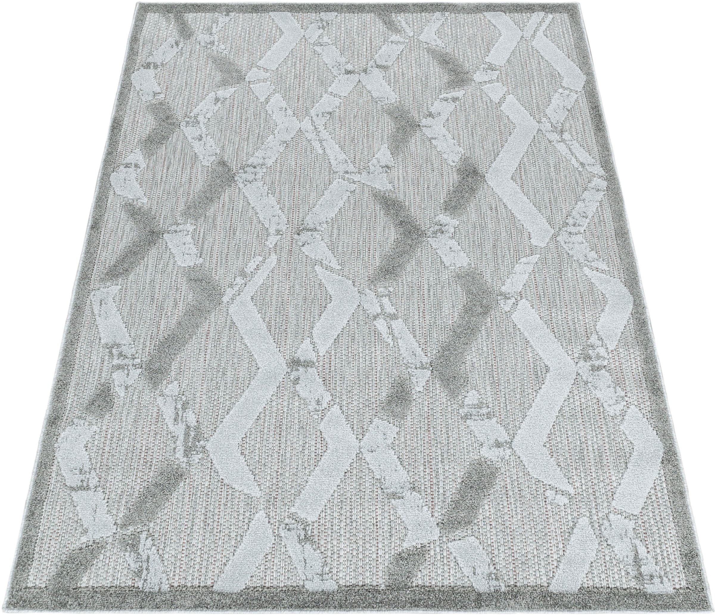 Ayyildiz Teppiche Teppich »BAHAMA 5158«, rechteckig, 8 mm Höhe, Läufer, Flachflor mit Hoch-Tief-Struktur, In-und Outdoor geeignet