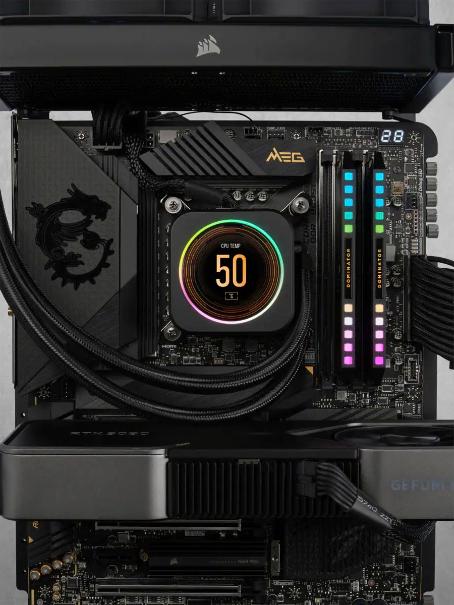 Corsair Arbeitsspeicher »Dominator Platinum RGB DDR5 6200MHz DIMM 32GB (2x16GB)«, RGB Beleuchtung ICUE