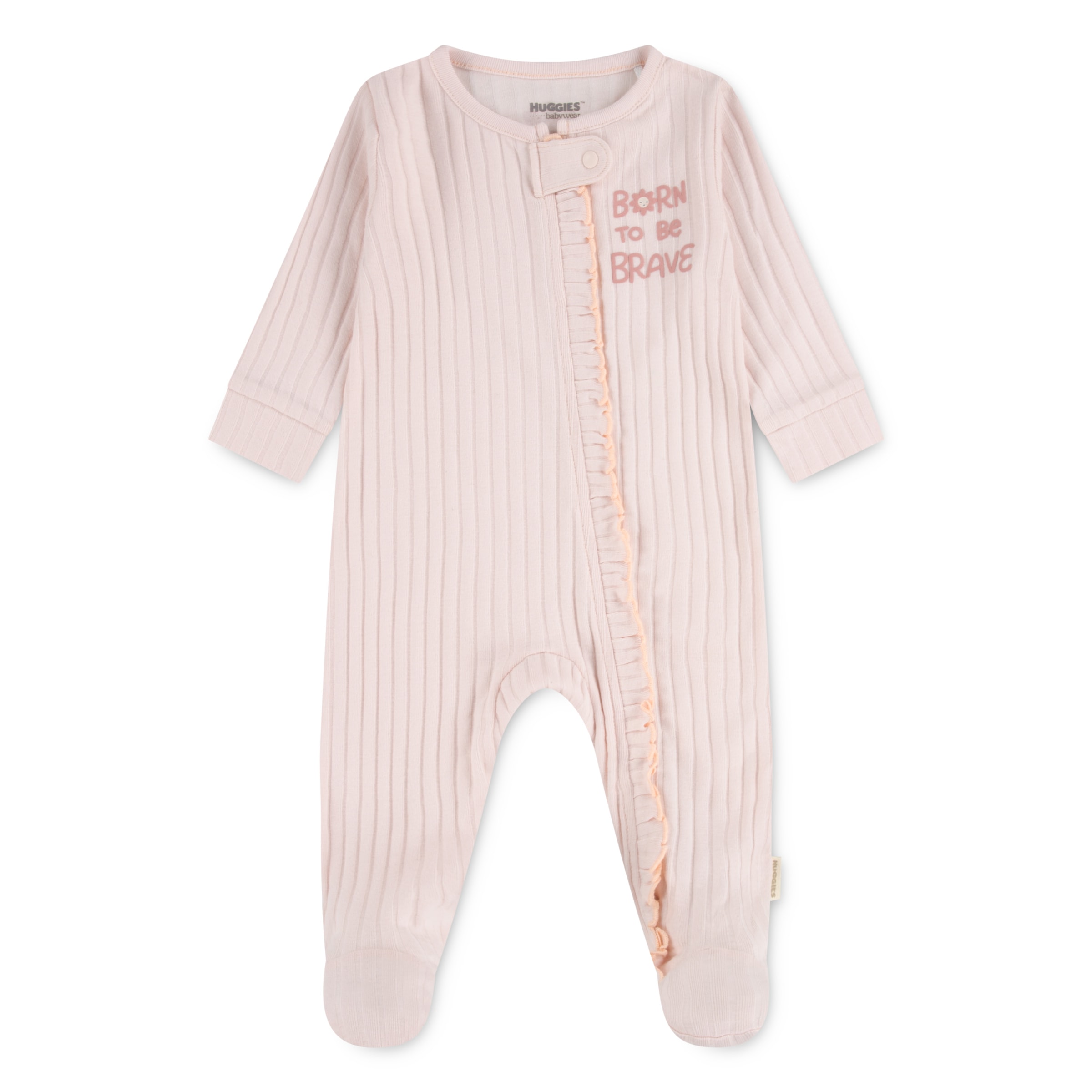 Image of HUGGIES babywear Strampler "HUGG FOOTED COVERALL" mit Rüschenbesatz