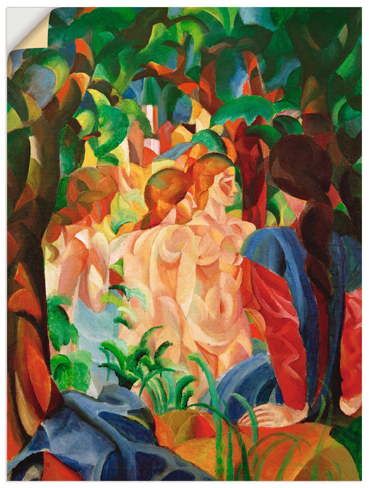 Image of Artland Wandbild »Badende Mädchen mit Stadt im Hintergrund«, Gruppen & Familien, (1 St.), in vielen Grössen & Produktarten -Leinwandbild, Poster, Wandaufkleber / Wandtattoo auch für Badezimmer geeignet bei Ackermann Versand Schweiz