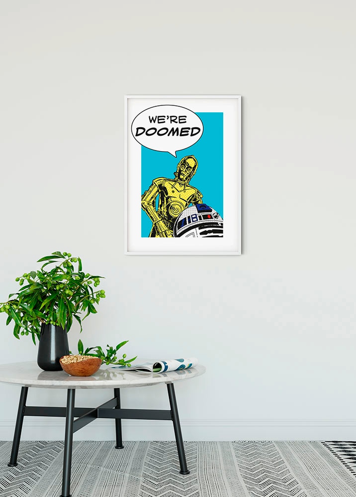 Komar Image »Star Wars Classic Comic Quote Droids« Star Wars 1 cuis tlg. tableau mural décoratif pour chambre d'enfant - sans cadre