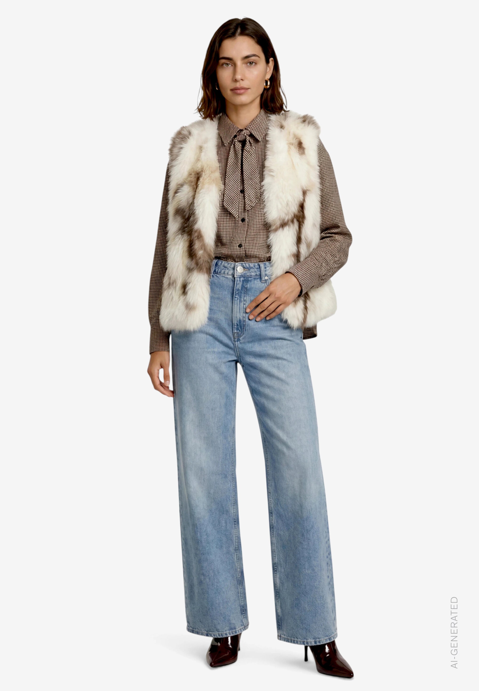 Zero Fellimitatweste Kunstfell-Weste mit Animalprint