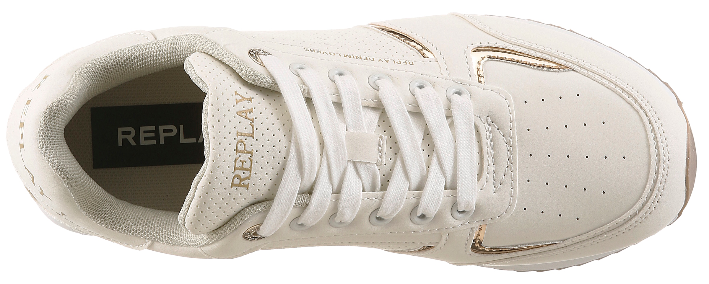 Replay Baskets à plateforme  sneaker tendance, chaussure à lacets, chaussure décontractée avec détails métalliques
