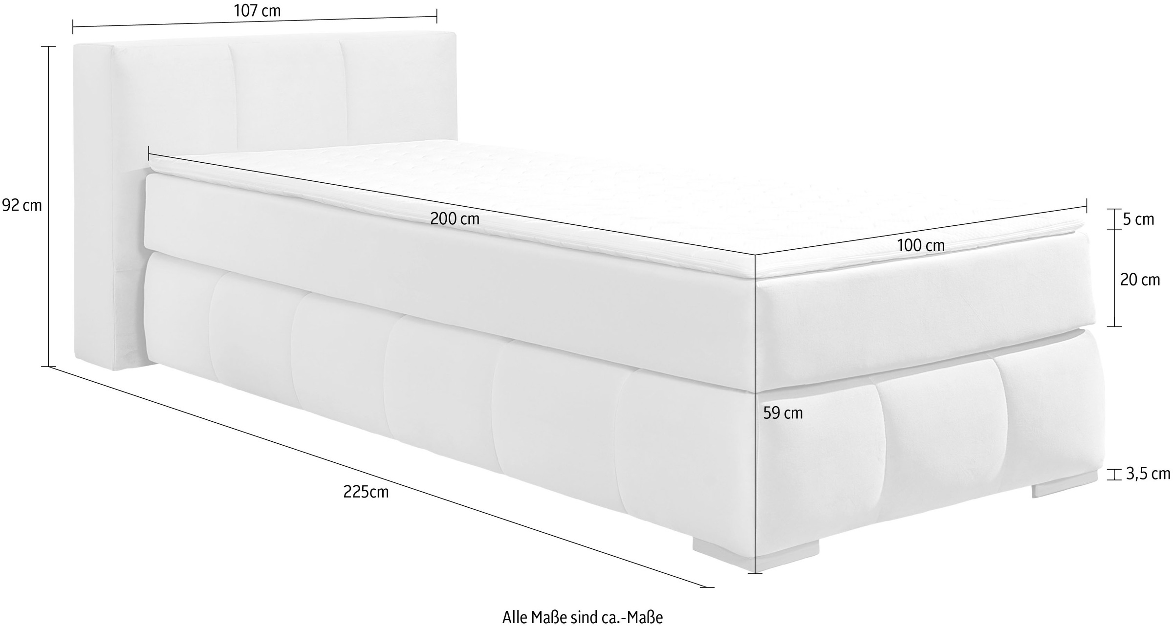 Home affaire Boxspringbett »Chelles« inkl. Kaltschaumtopper, in 5 Breiten und 3 Matratzenarten