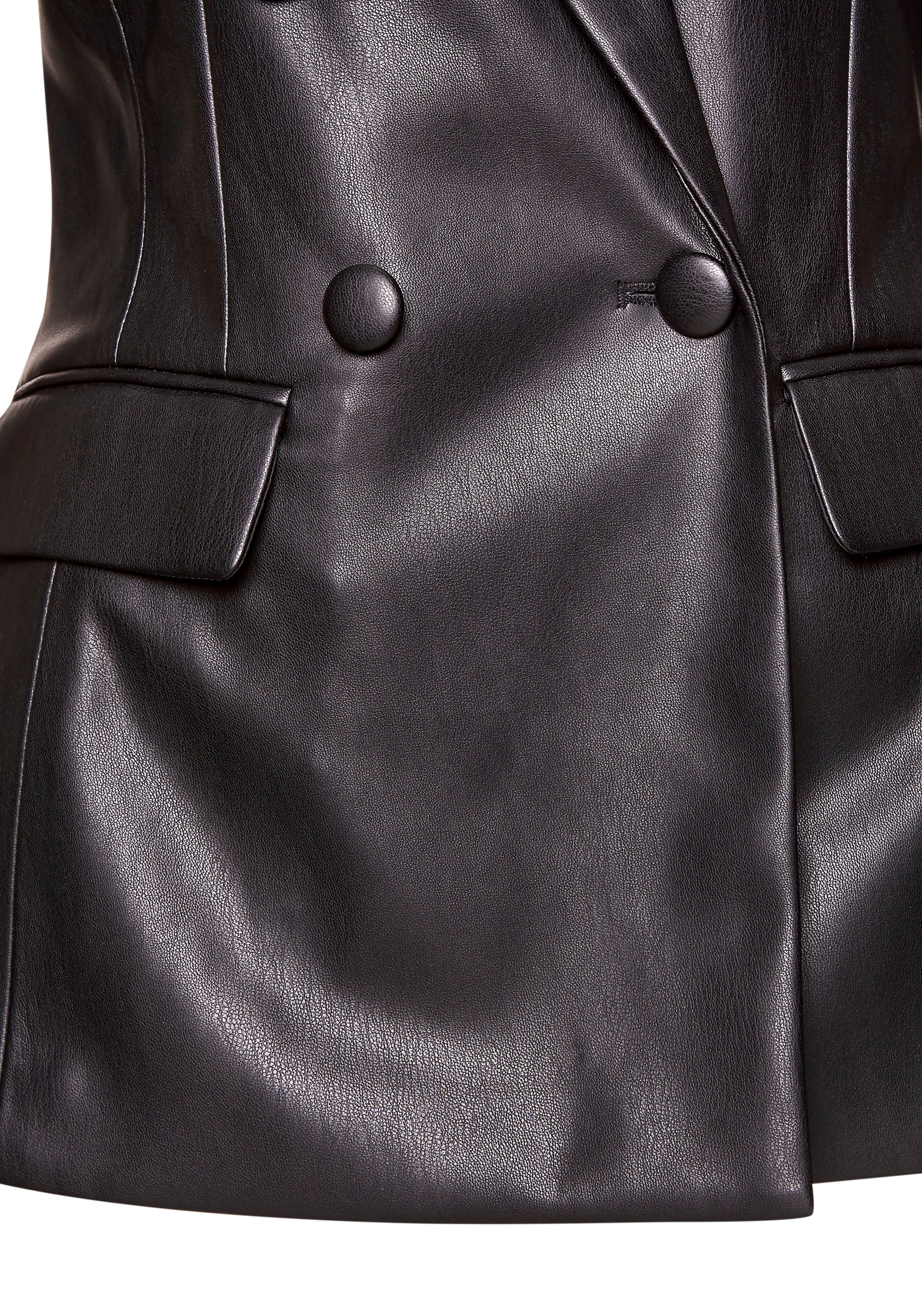 LASCANA Blazer en similicuir mit Reverskragen, taillierter Damenblazer, Business-Look