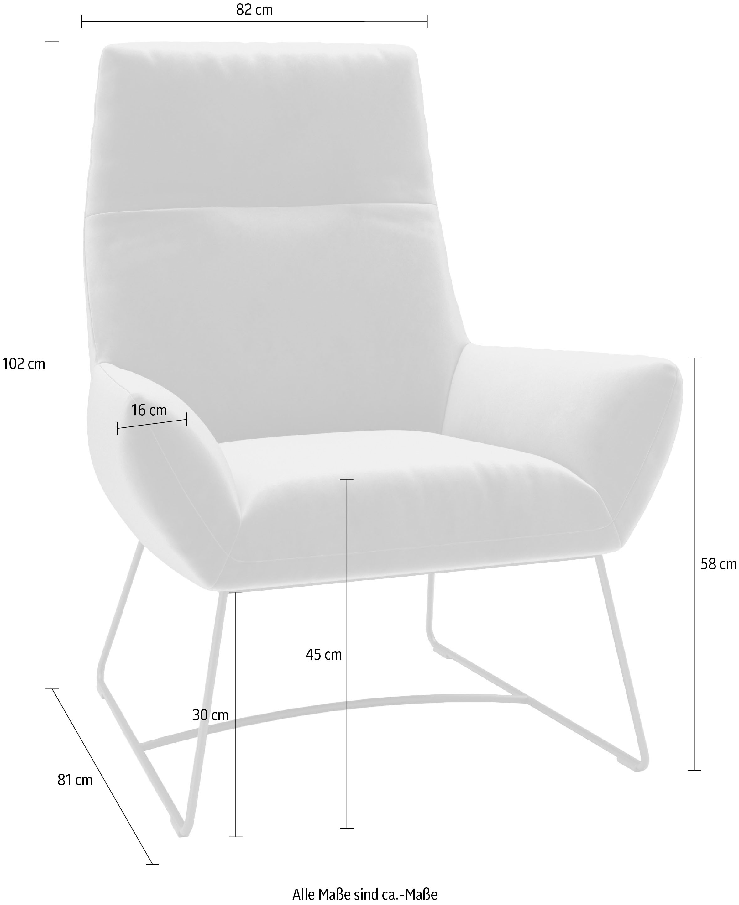 Home affaire Fauteuil »Basic Relaxsessel, Design und Komfort, bequem, Breite 82cm« dossier extra haut