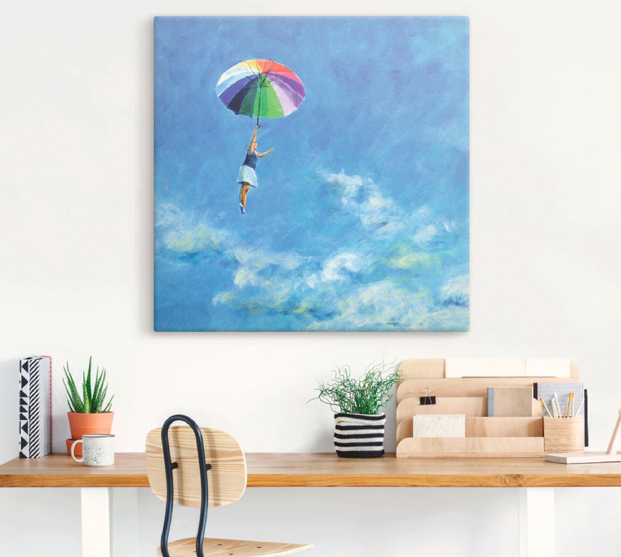 Artland Tableau sur toile »Das Leben leben« Femme 1 cuis tlg. tendu sur cadre en bois