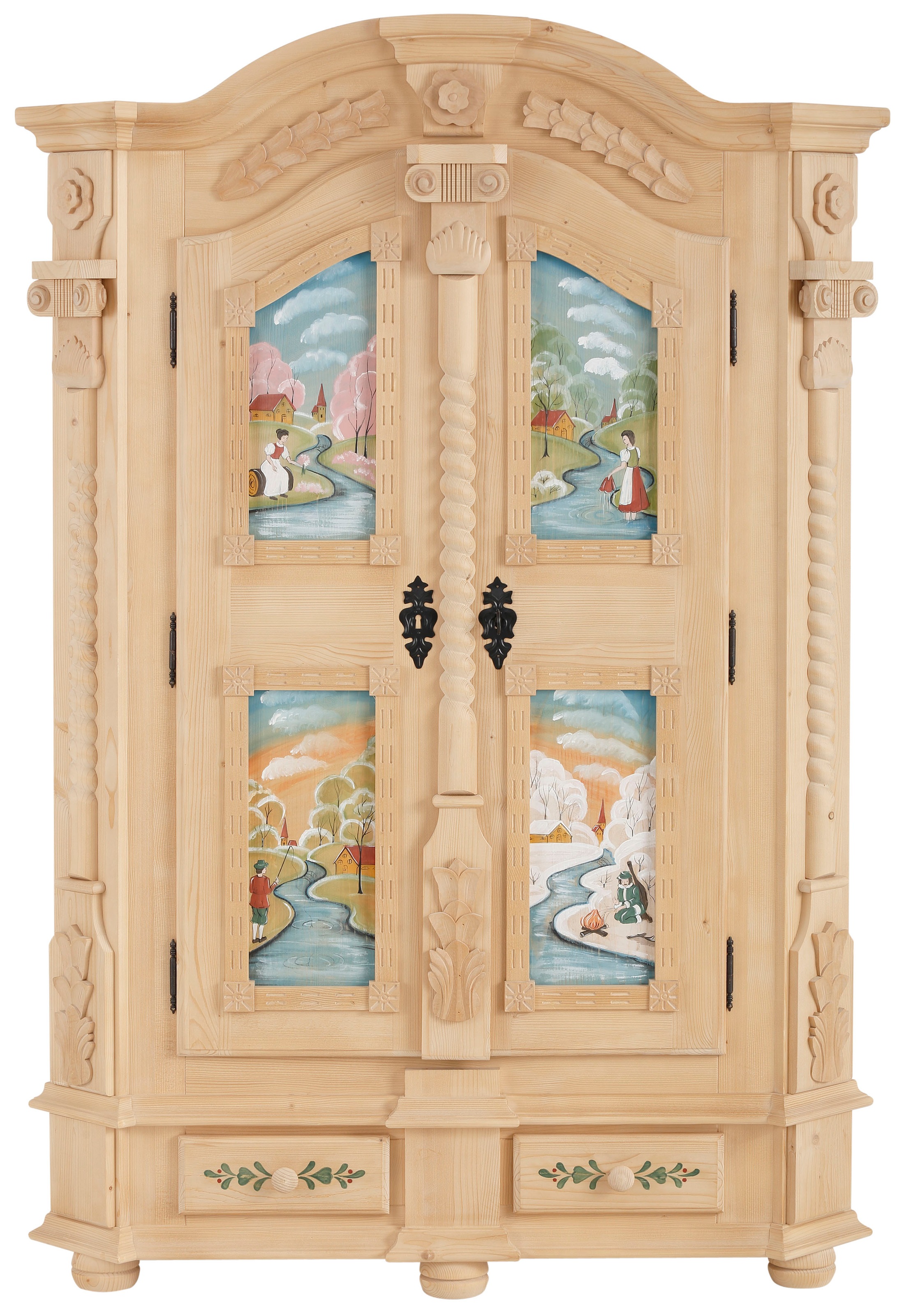 Image of Premium collection by Home affaire Garderobenschrank »Teisendorf«, mit besonderen handbemalten Türfronten und schönen Ornamenten, Höhe 189 cm bei Ackermann Versand Schweiz
