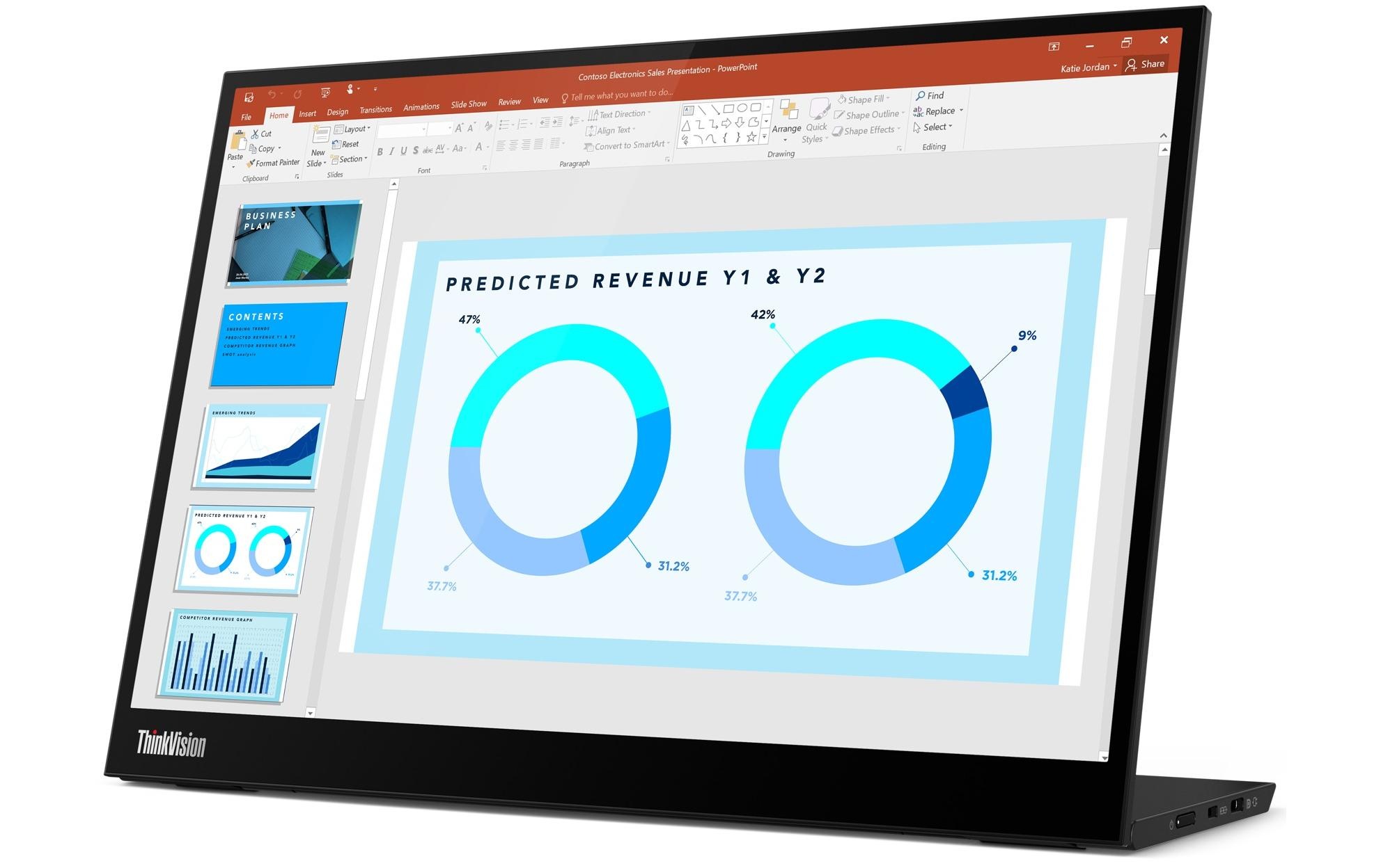 Lenovo Portabler Monitor »ThinkVision M14d USB«, 35,42 cm/14 Zoll, 8 ms Reaktionszeit