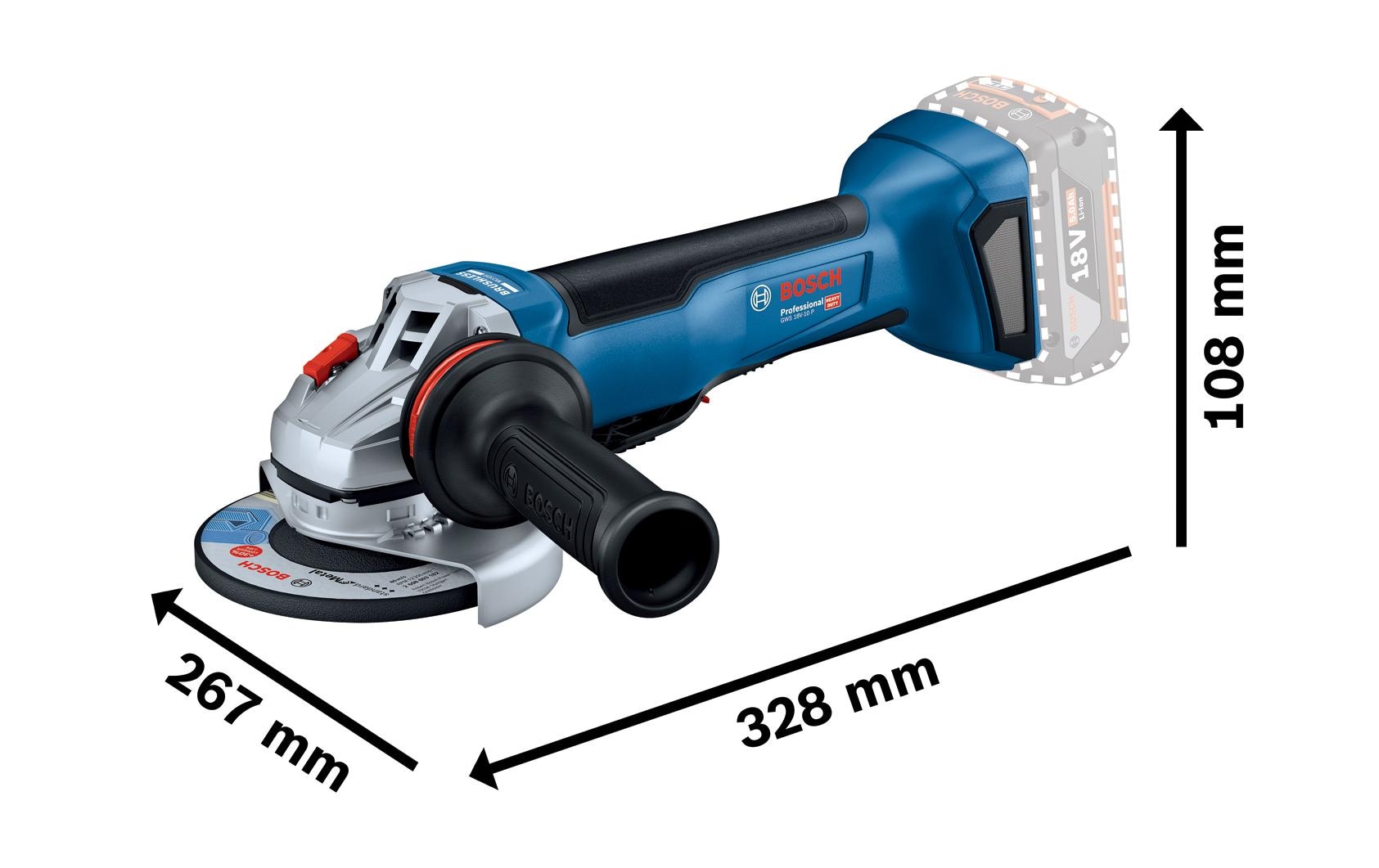 Bosch Professional Akku-Winkelschleifer »GWS 18 V-10 P« Mit Akku & Ladegerät
