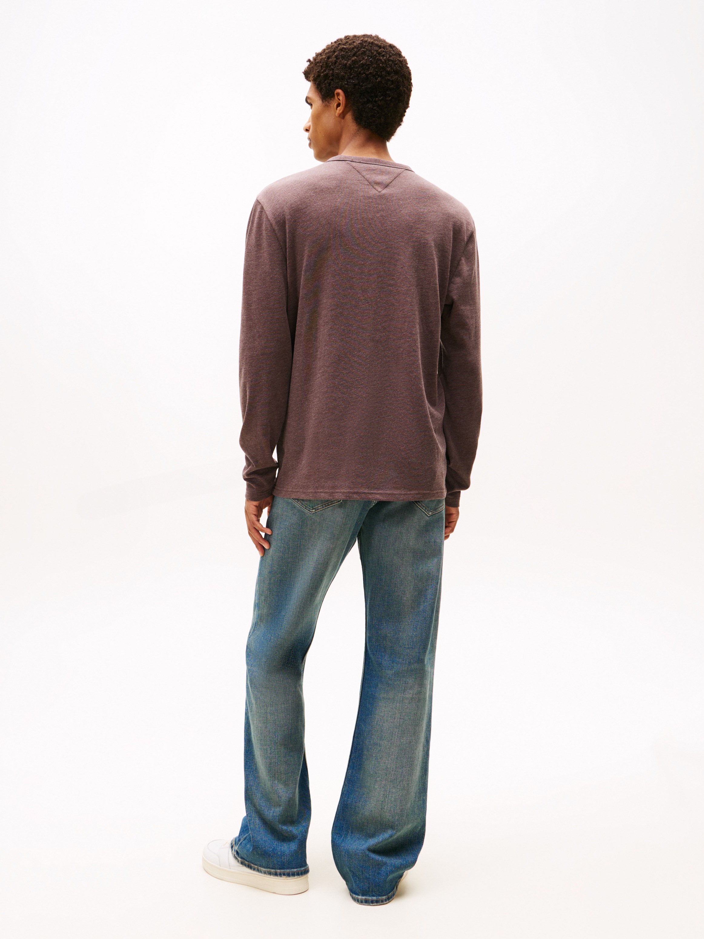 Tommy Jeans Langarmshirt »TJM REG BADGE« Jersey, Rundhals, meliert, regular fit