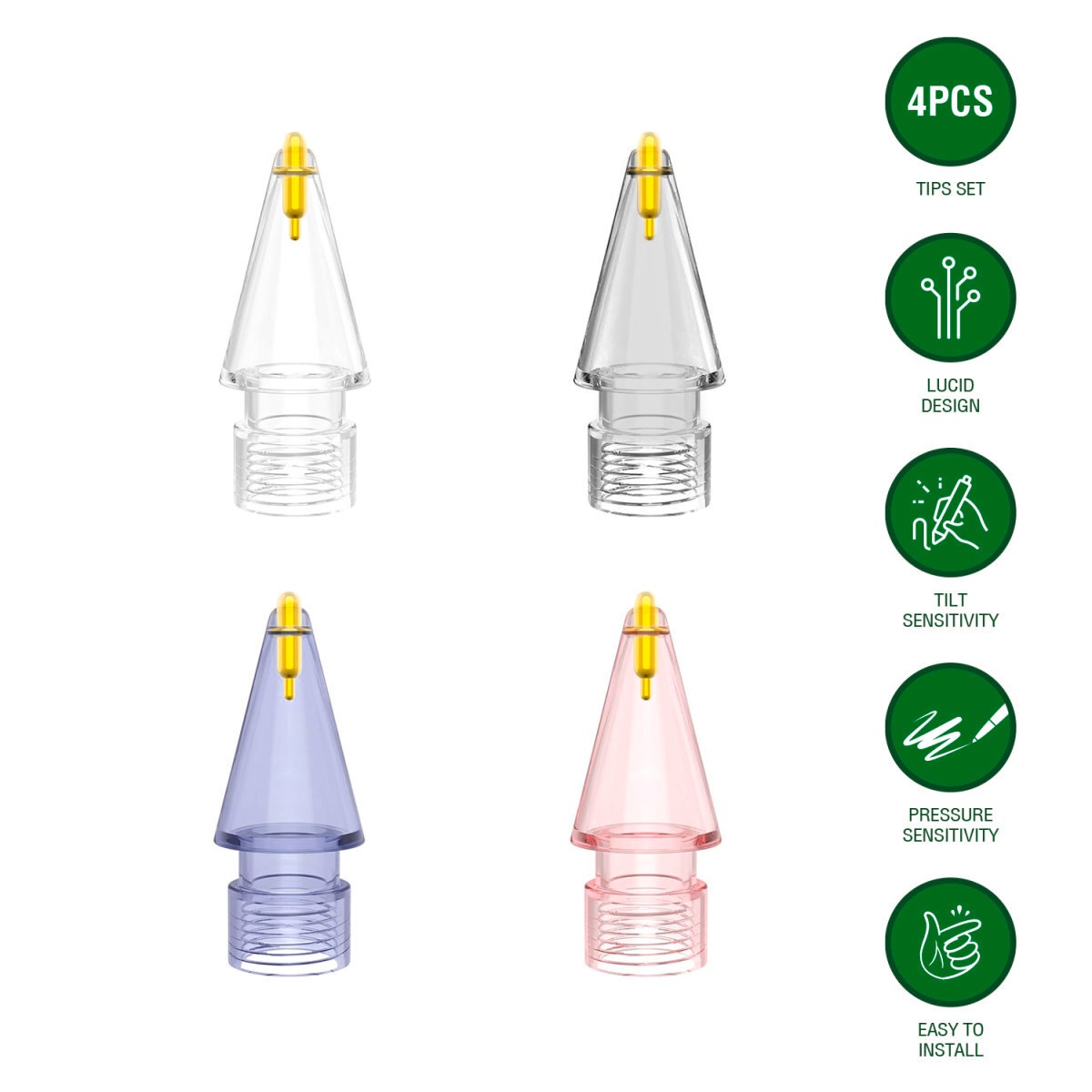 4smarts Eingabestift »4 Stück Ersatzspitzen Lucid für Apple Pencil (1.Gen./2.Gen./USB-C/Pro)«