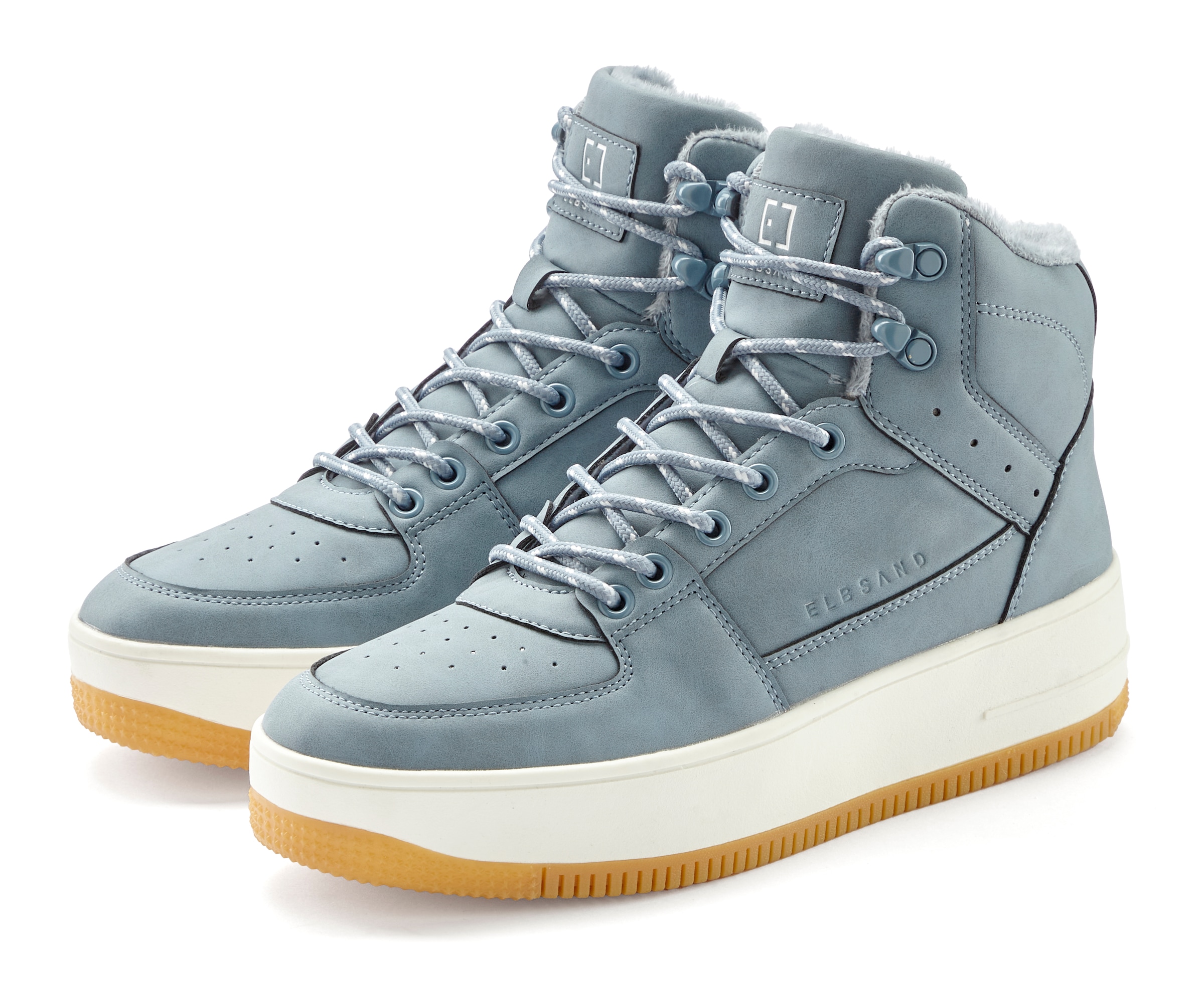 Image of Elbsand Sneaker "Freizeitschuh, Halbschuh, High Top Sneaker, Turnschuh, Schnürschuh" Schnürhalbschuh mit kuscheligem Warmfutter