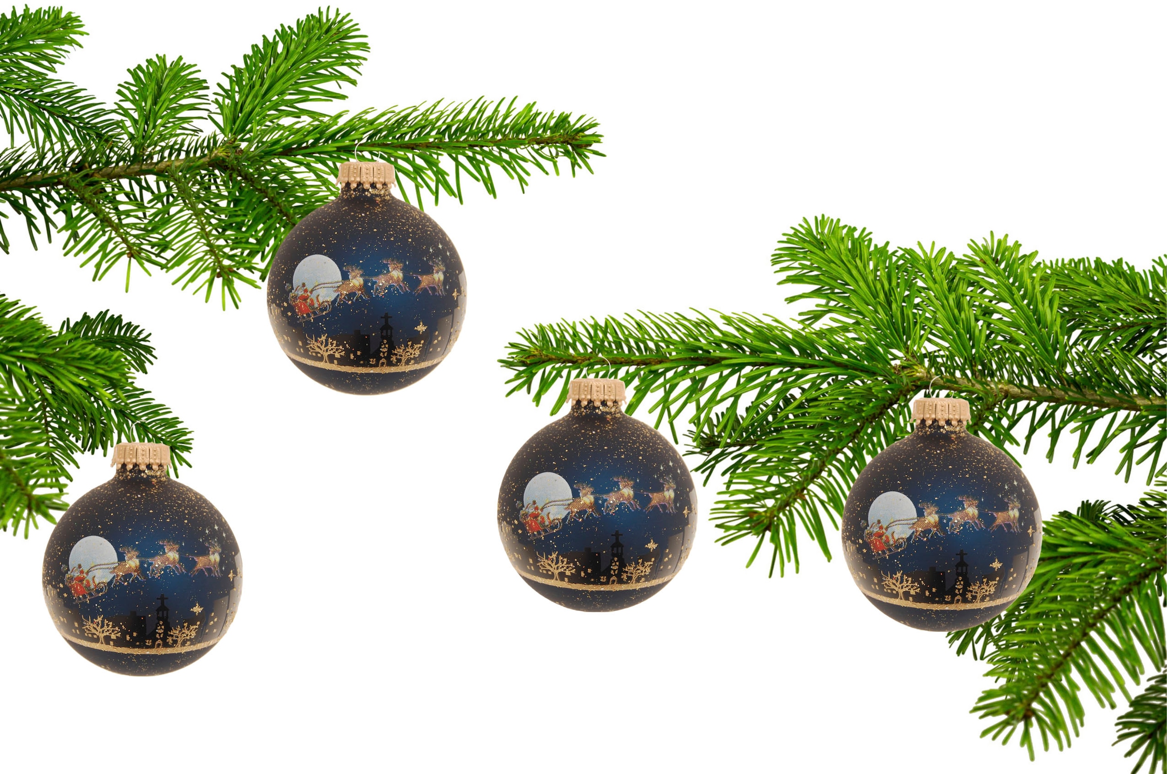 Krebs Glas Lauscha Weihnachtsbaumkugel »Midnight before Christmas« Weihnachtsdeko, Christbaumschmuck, Christbaumkugeln aus Glas