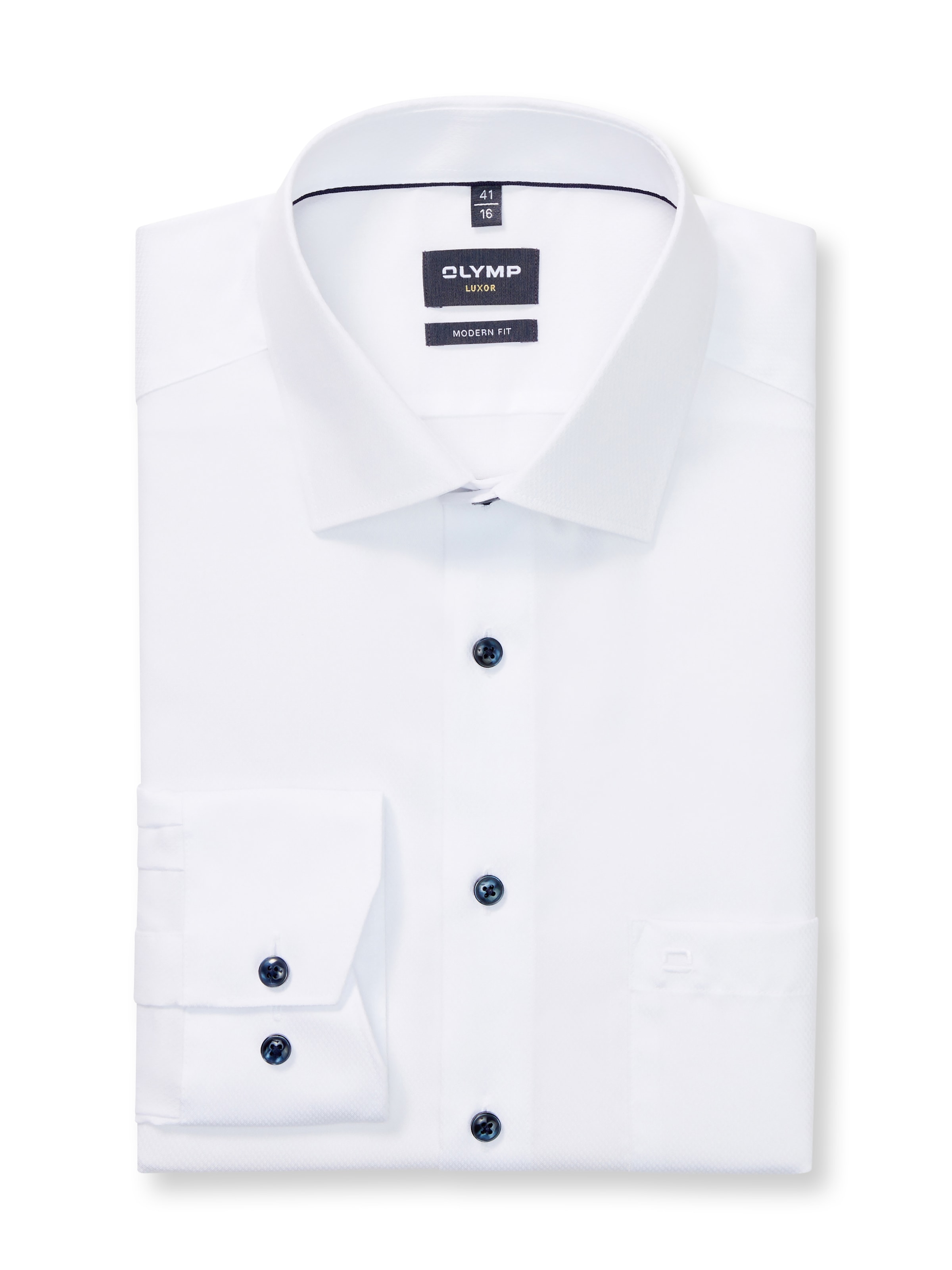 OLYMP Businesshemd »Luxor modern fit« feine Struktur, Modern Fit, New Kentkragen