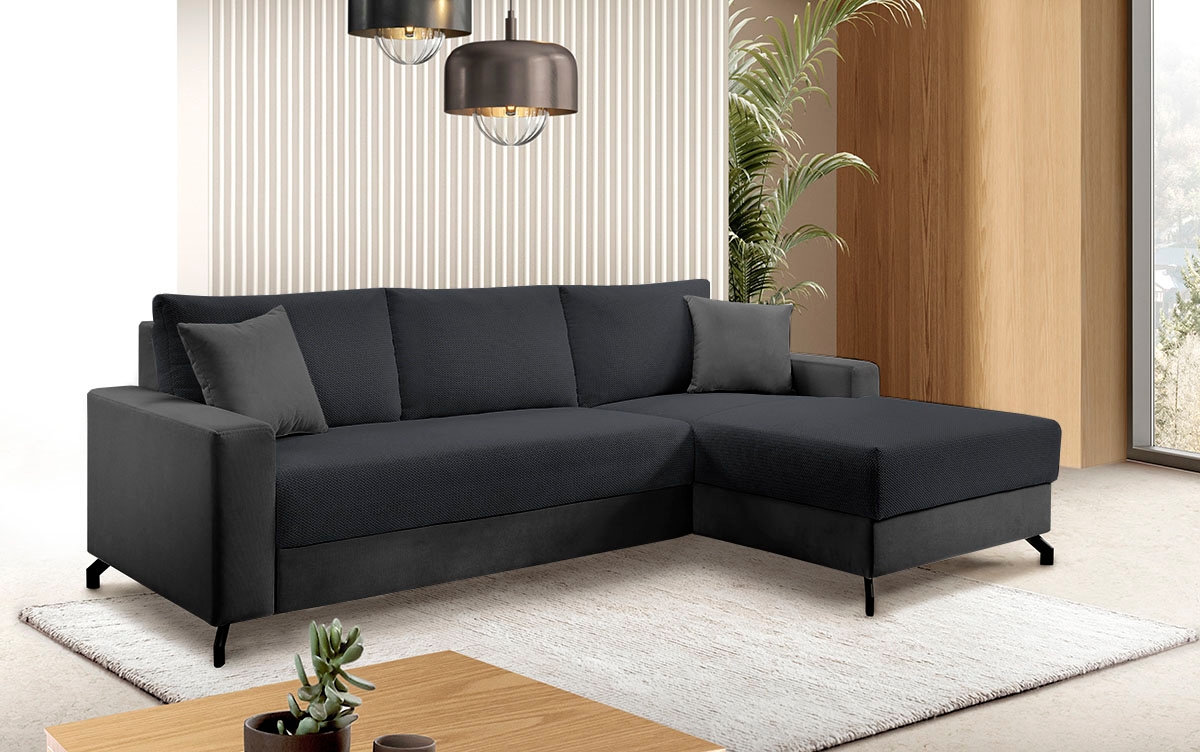 Image of exxpo - sofa fashion Ecksofa "Quattro schlicht & zeitlos, bequem, L-Form, B/T: 247/162 cm" mit Bettfunktion & Bettkasten. Korpus Microfaser, Sitz Webvelours