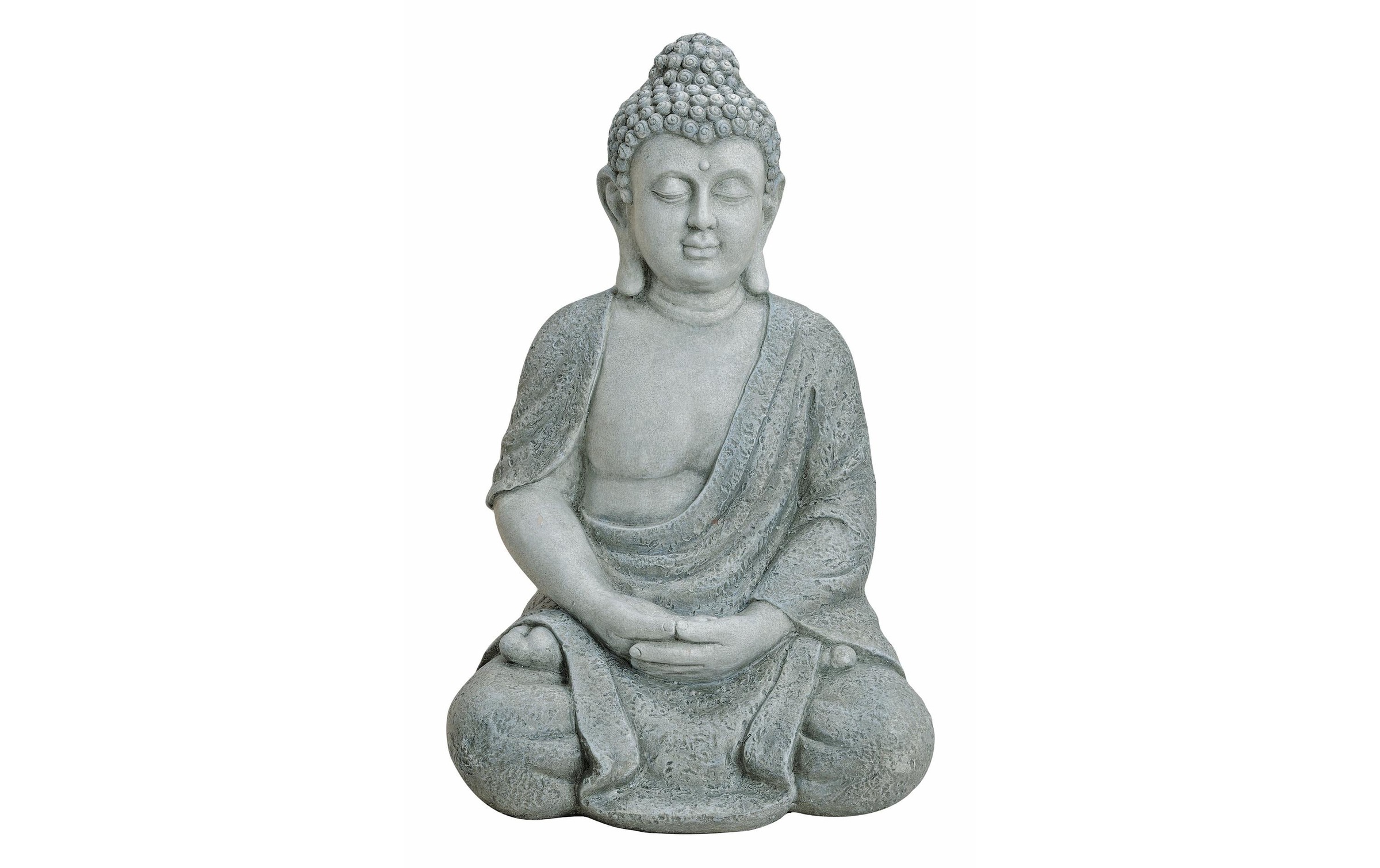 Image of Dekofigur "G. Wurm Buddha sitzend in Grau"