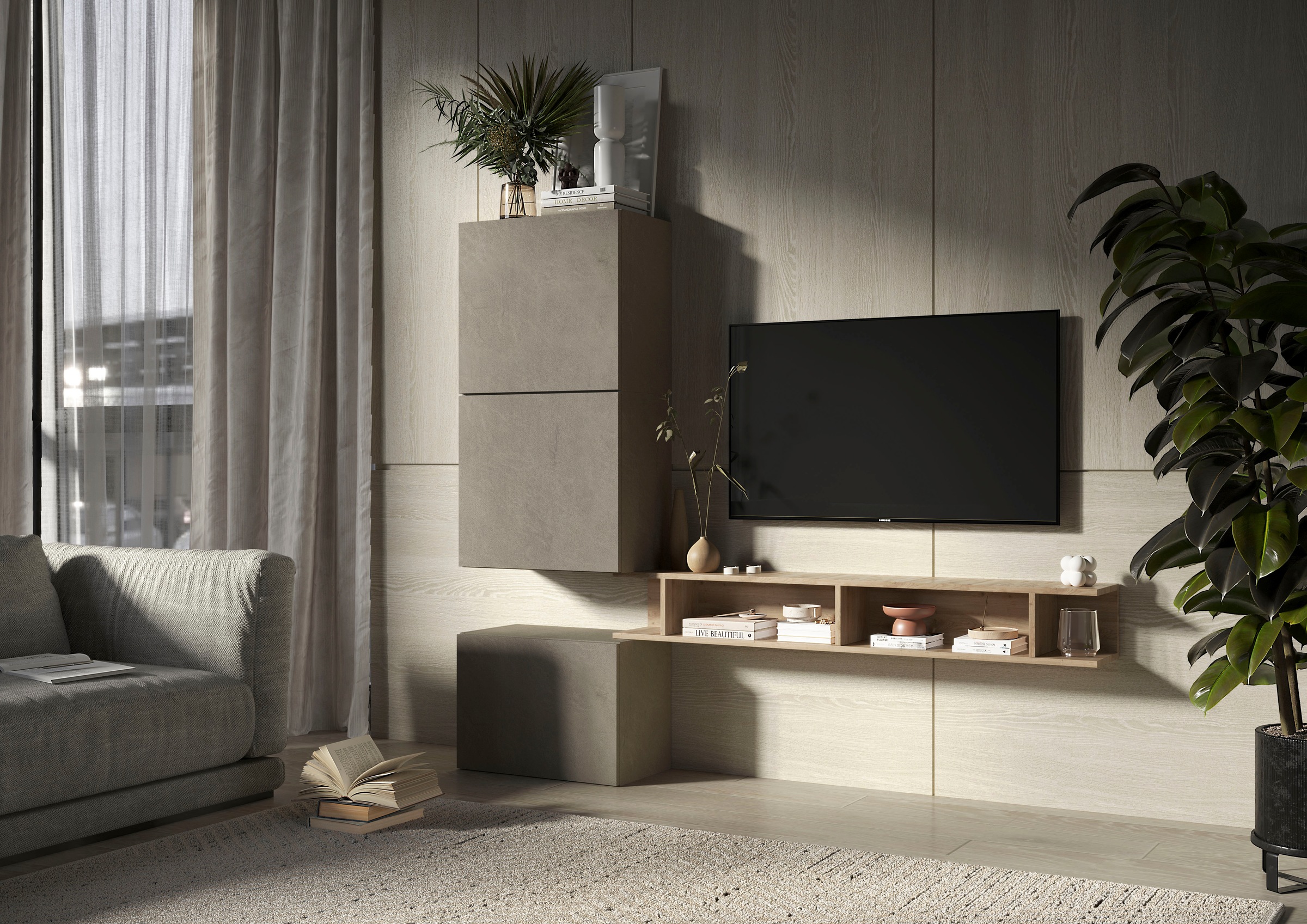 Image of Home affaire Wohnwand "Infinity, 4tlg. Breite 180 cm, Höhe variabel, Wohnwand" Spar-Set, 4 Stk. tlg.