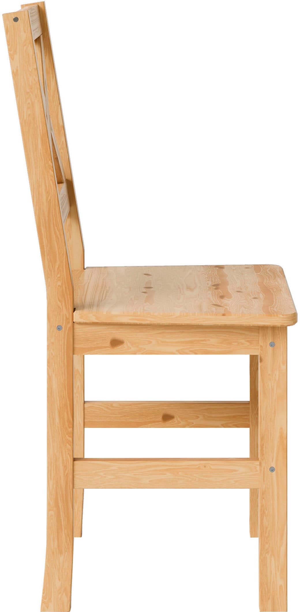 Home affaire 4-Fussstuhl »Malmö«, (Set), 4 St., Holzstuhl Kiefer Massivholz naturfarbig, erhältich als 2er und 4er-Set