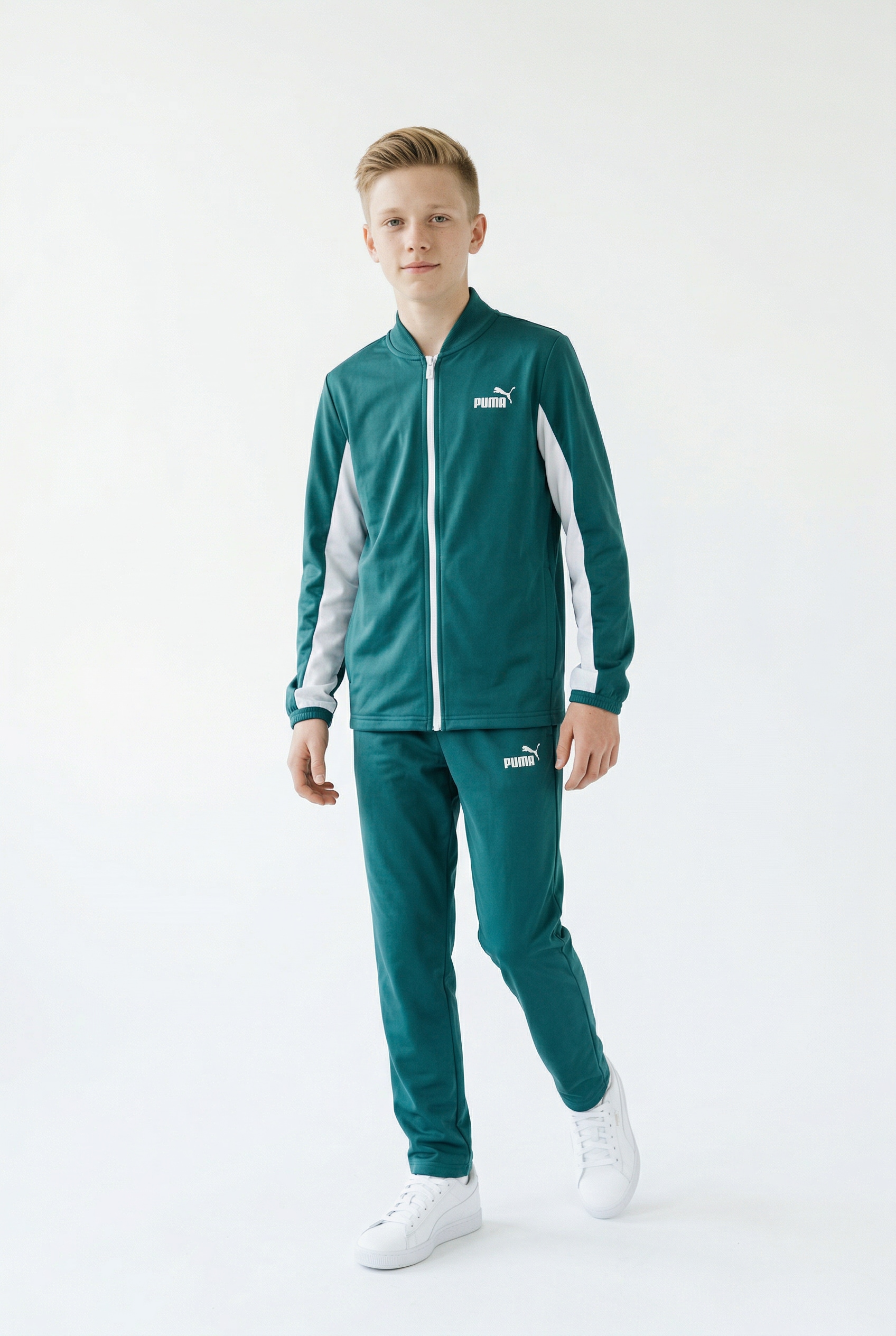 PUMA Trainingsanzug »POLY BASEBALL SUIT B« 2 tlg. 2-teilig, Jacke mit Stehkragen, mit Logo-Gummiprints