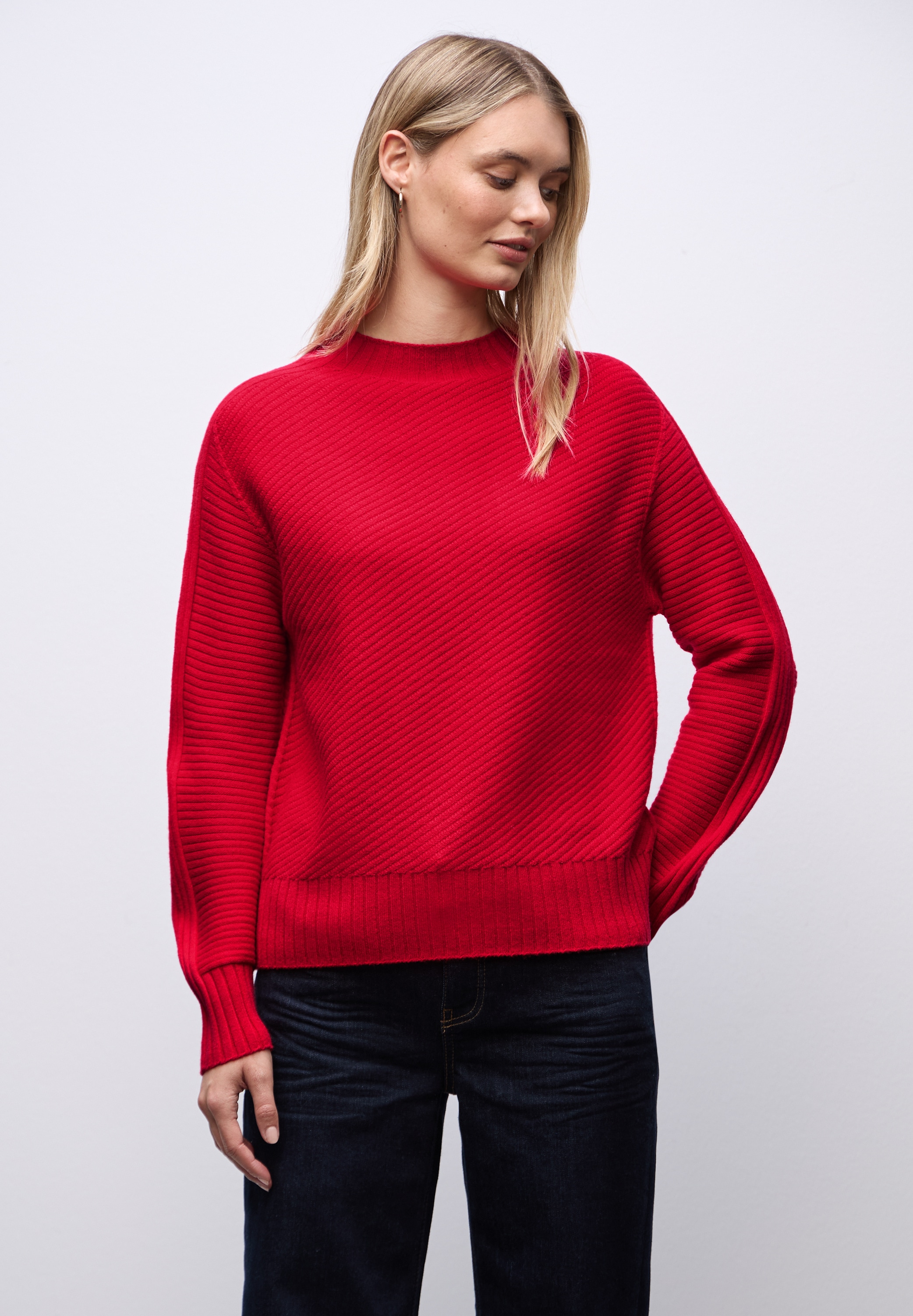 Image of STREET ONE Strickpullover mit Struktur und Stehkragen/Turtleneck