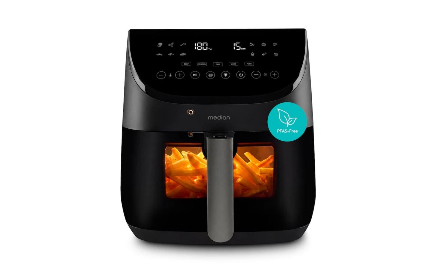 Medion® Heissluftfritteuse »MD13060« 1700 W Temperaturfühler, DC-Motor, leiser Betrieb, PFAS-freie SP