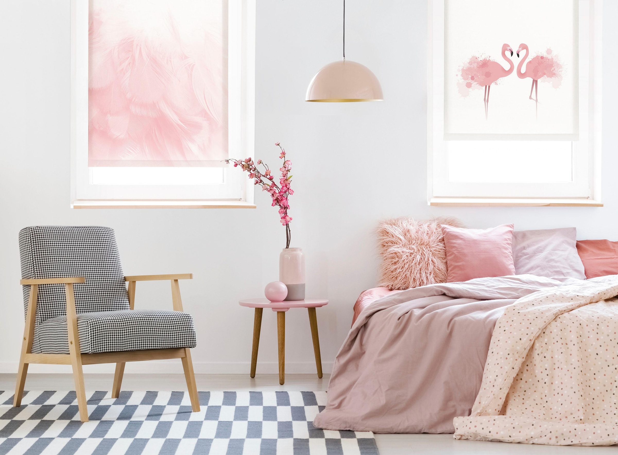 Image of GARDINIA Seitenzugrollo "Easyfix Rollo Digiprint" blickdicht Sichtschutz ohne Bohren freihängend mit Weidenkätzchen Motiv