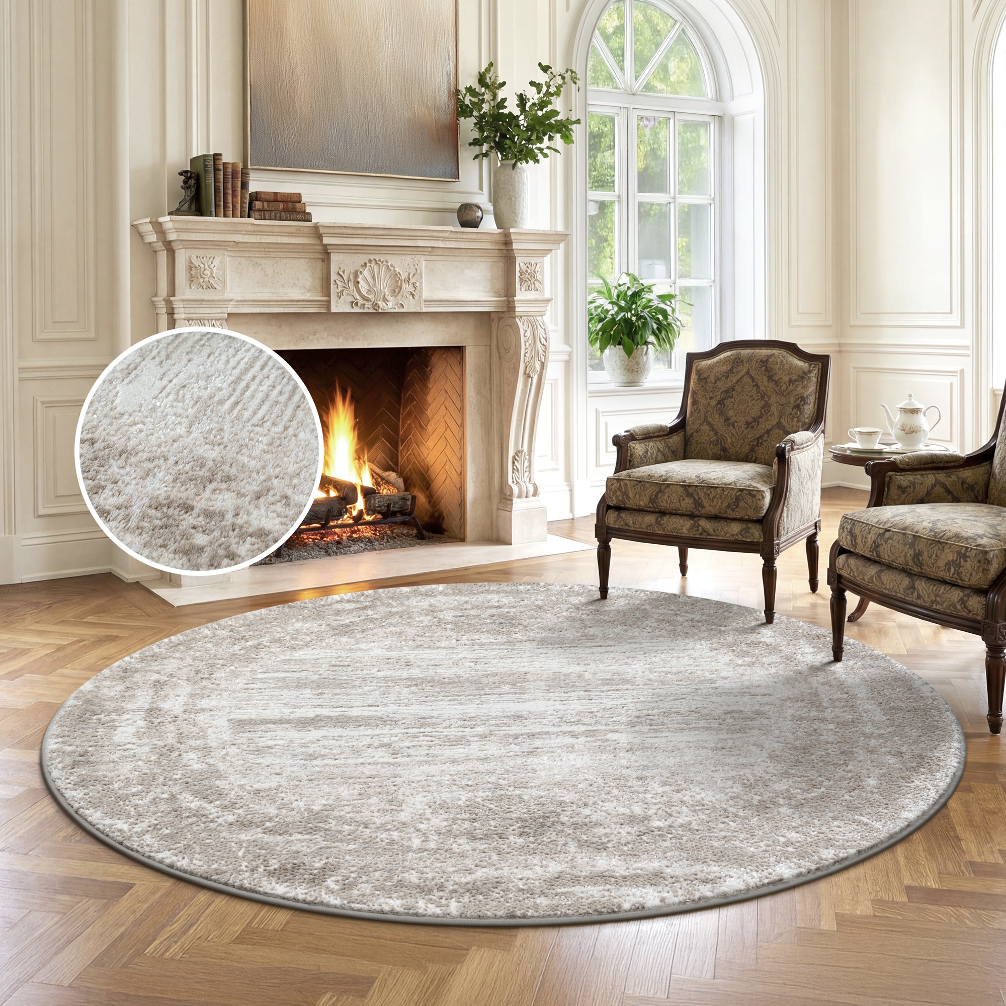 Sanat Teppich »Harmony 3215 , auch als Läufer« rund 12 mm Höhe weicher Kurzflorteppich, meliert, Wohnzimmer, Schlafzimmer
