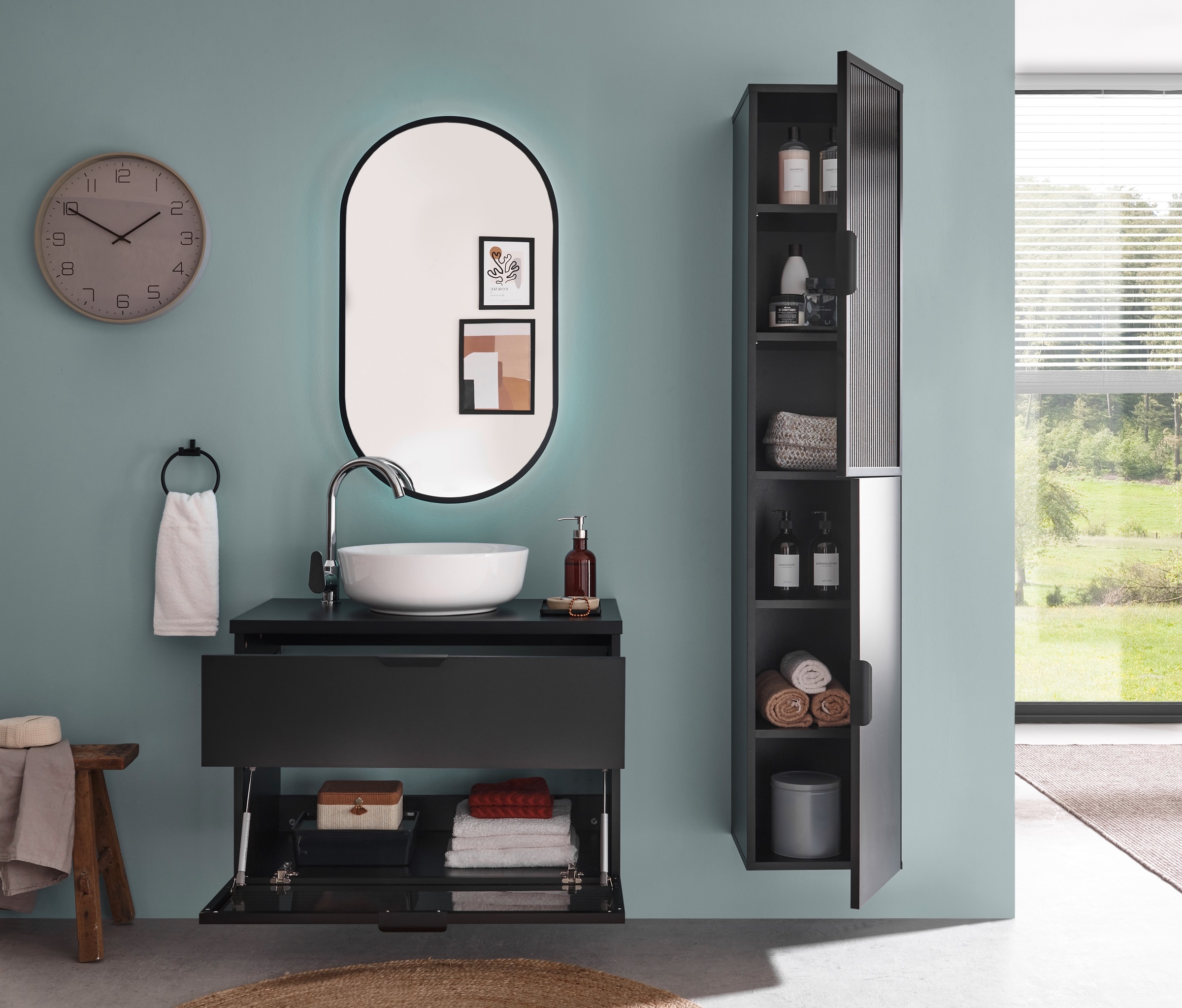 BASIC by Balculina Armoire haute »Diosa B/H/T 35x170x33 cm« 1 cuis tlg. largeur 35cm, softclose, cadre en aluminium