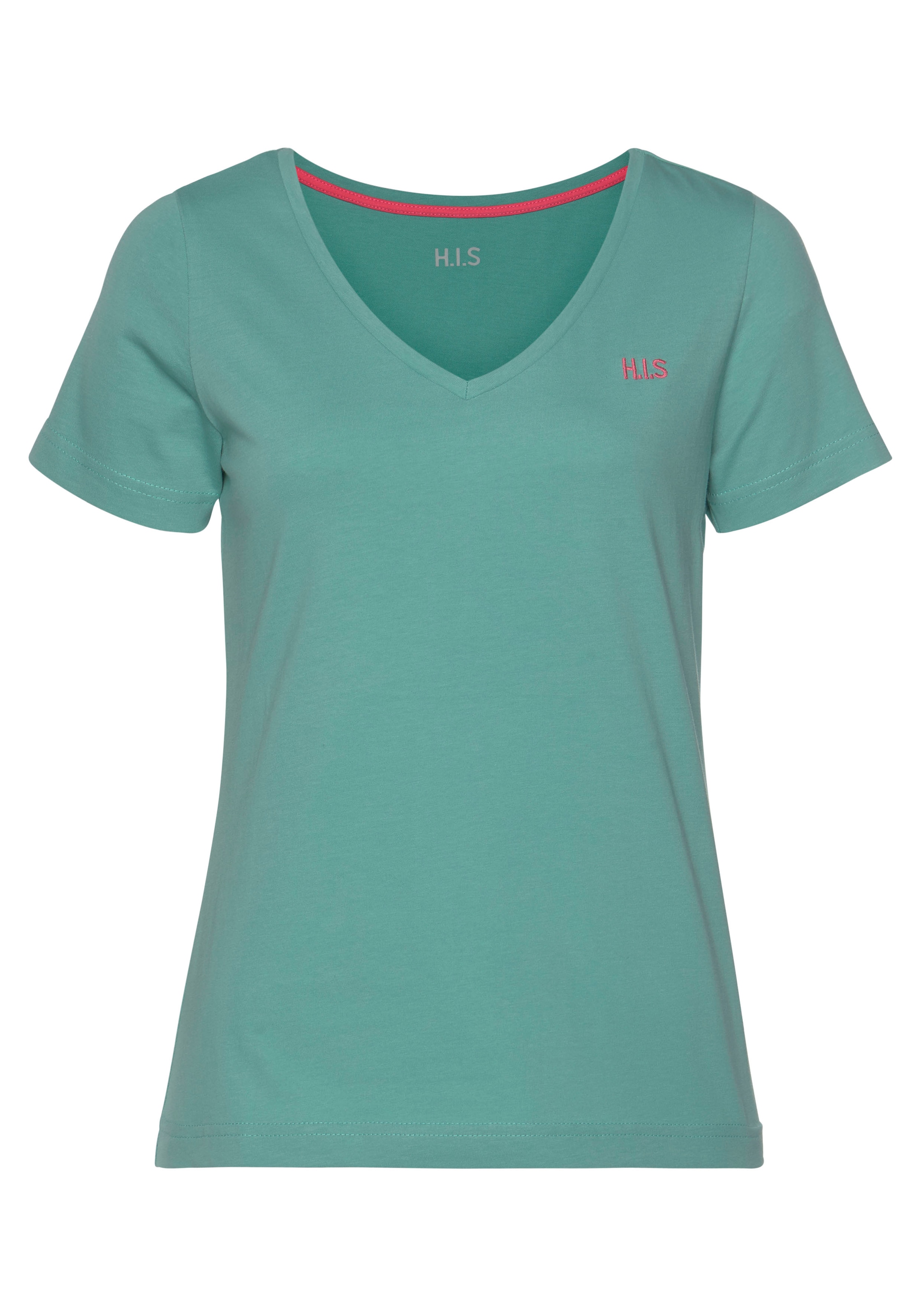 H.I.S T-Shirt »Essential-Basics«, (Spar-Set, 3er-Pack), hüftlange Passform, figurumspielender Schnitt, aus 100% Baumwolle
