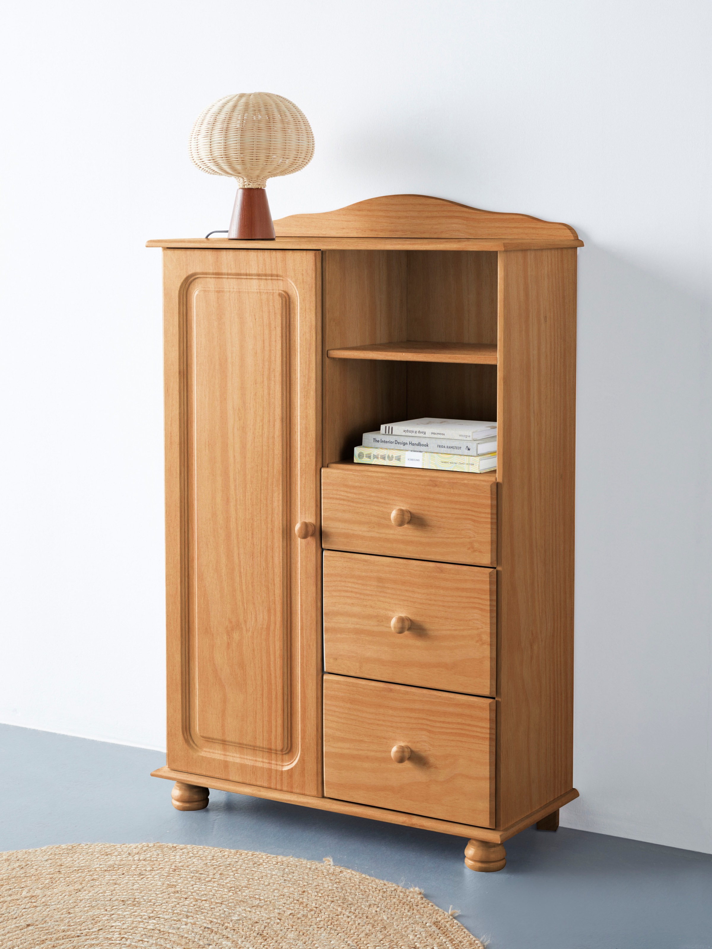 Image of GOODproduct Highboard "Mette" Stauraumschrank mit 3 Schubladen und verstellbaren Einlegeböden