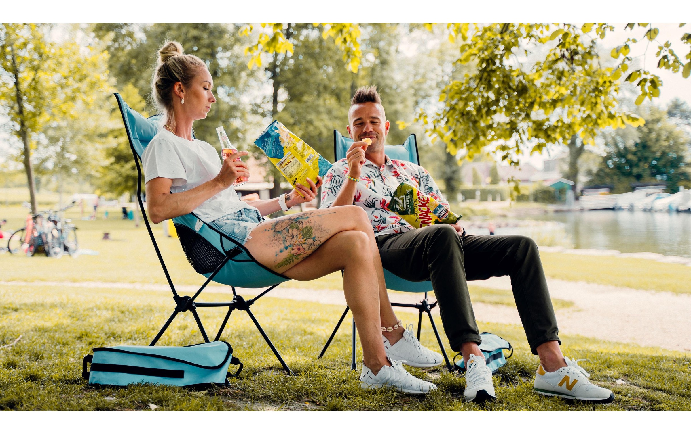Campingstuhl »Trekony Hoch Hellblau«