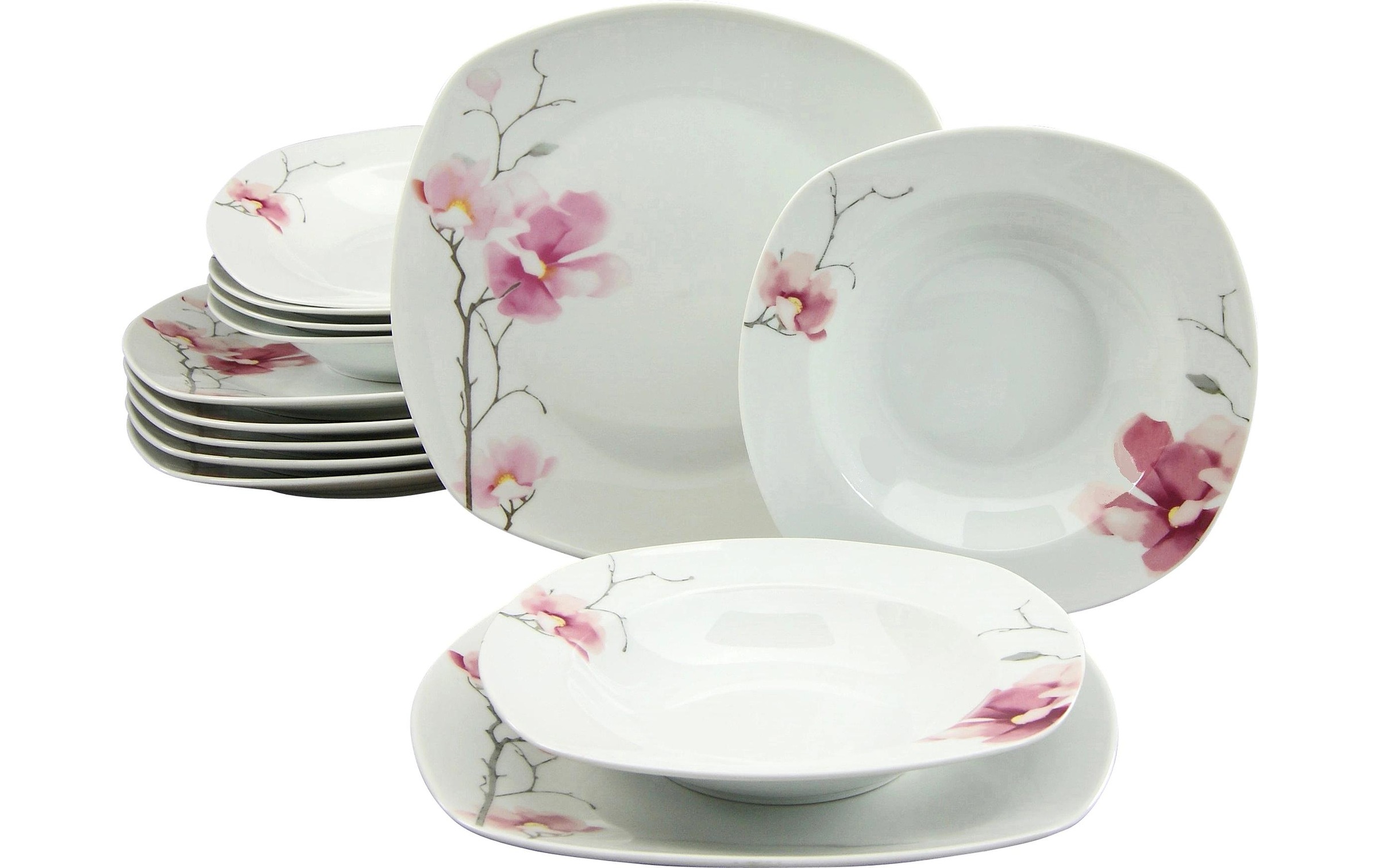 Image of CreaTable Kombiservice "Teller-Set Rosa/Weiss"