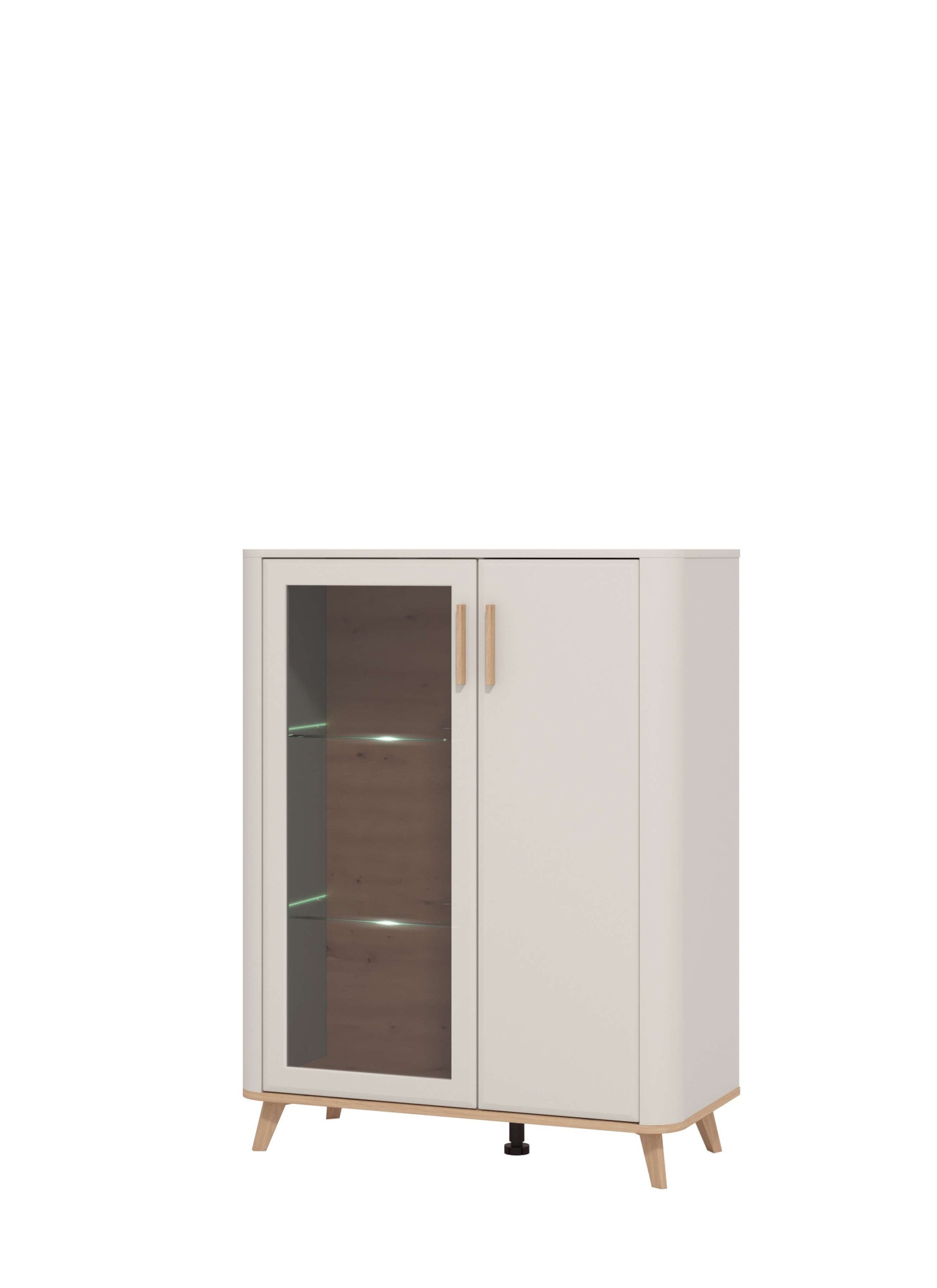 Home affaire Highboard »Darwen Sideboard, Kommode, Anrichte, Schrank, Vitrine« Abgerundete Kanten, matte Kaschmir-Oberflächen, mit 4 Böden