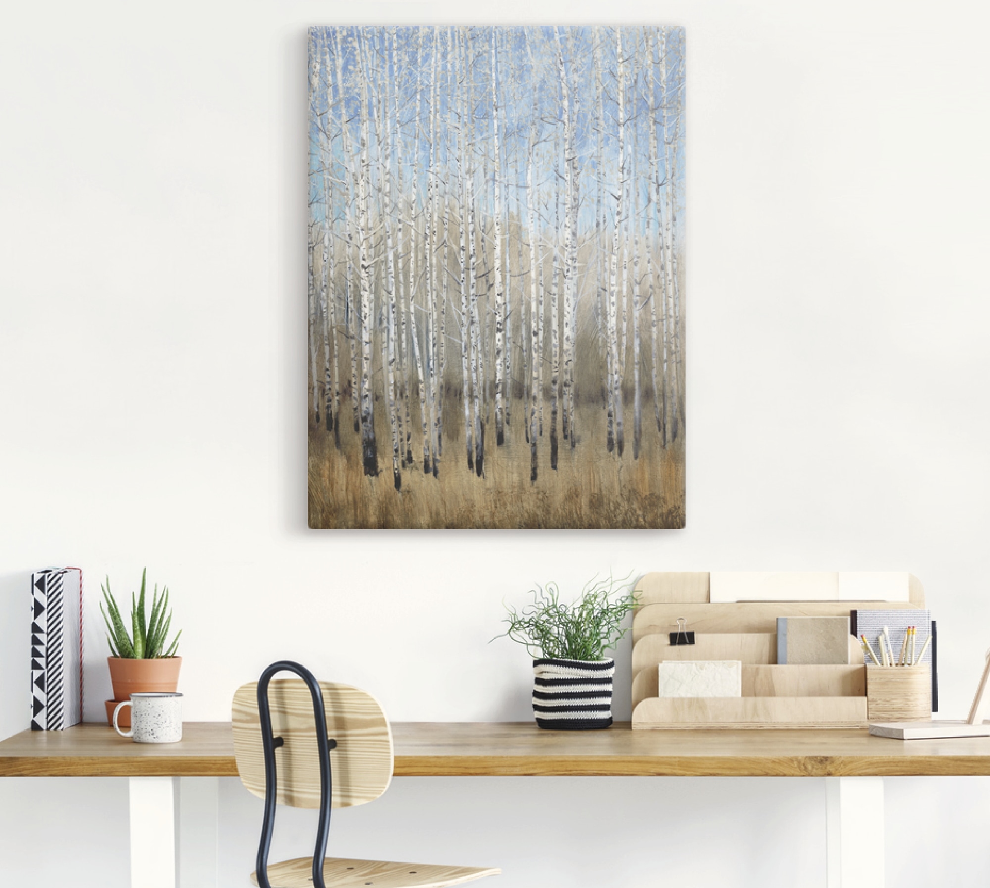 Artland Tableau sur toile »Staubige blaue Birken II« 1 cuis tlg. auf Holzrahmen gespannt